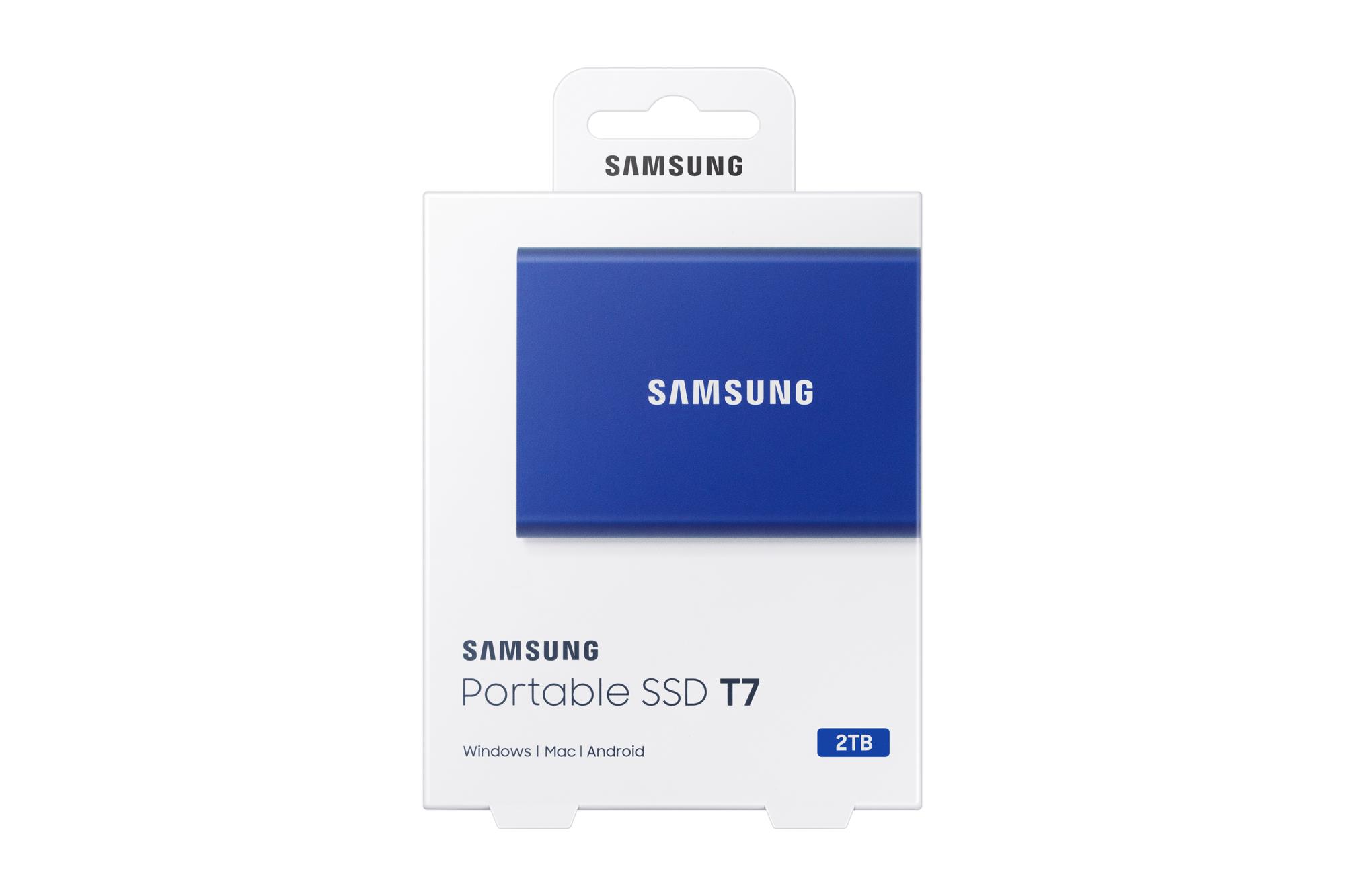 External SSD SAMSUNG T7 2TB USB 3.2 Write speed 1000 MBytes/sec Read speed 1050 MBytes/sec MU-PC2T0H/WW - Image 8