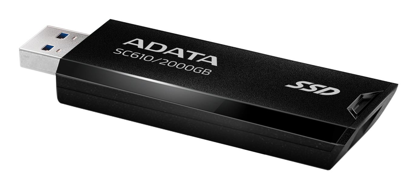 External SSD ADATA SC610 2TB USB 3.2 Write speed 500 MBytes/sec Read speed 550 MBytes/sec SC610-2000G-CBK/RD - Image 4