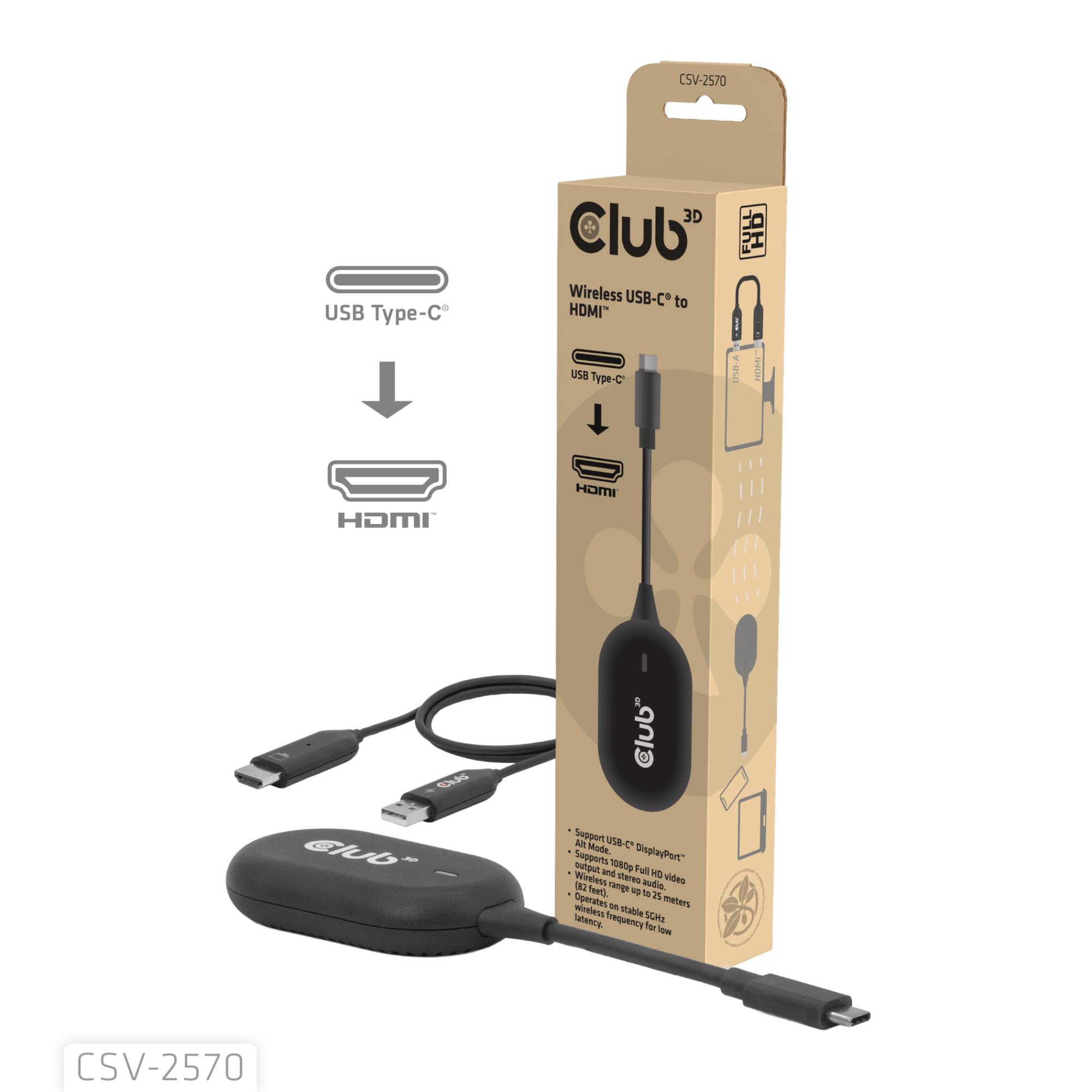I/O ADAPTER WRL USB-C TO HDMI/CSV-2570 CLUB3D - Image 3