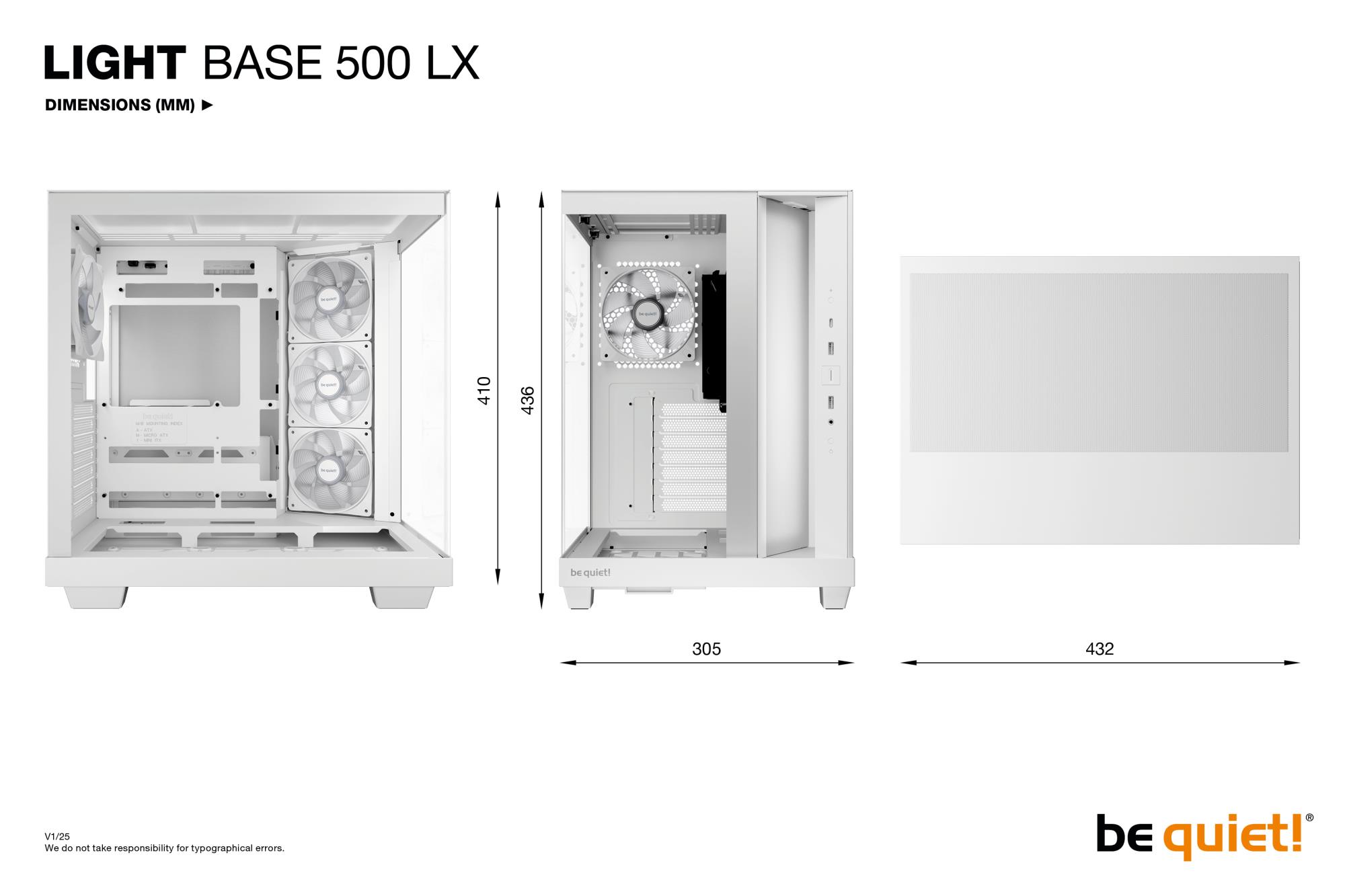 Case BE QUIET ATX/micro ATX/Mini-ITX White Midi Tower PC BGW86 - Image 8
