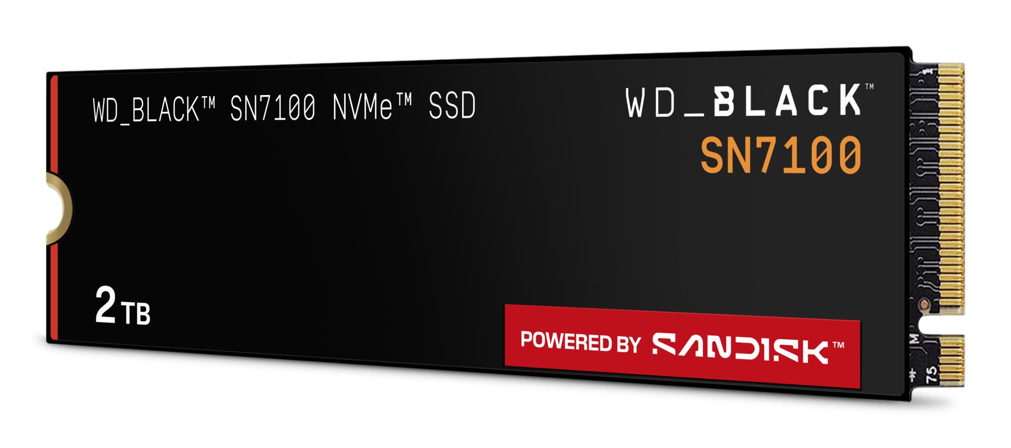 SSD SANDISK Read speed 7250 MB/s Write speed 6900 MB/s NVMe Yes PCI Express 4.0 M.2 2000 GB POWERED BY SANDISK Black SN7100 WDS200T4X0E - Image 3