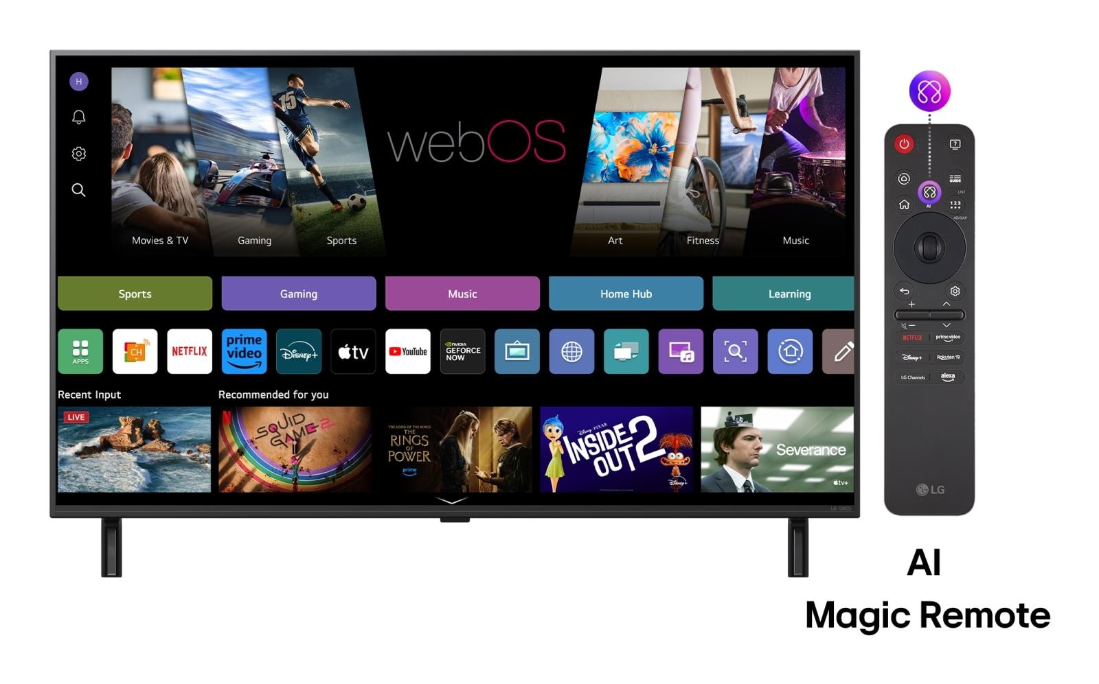 TV Set LG 75" 4K/Smart 3840x2160 Wireless LAN Bluetooth webOS Black 75QNED80A3A - Image 2