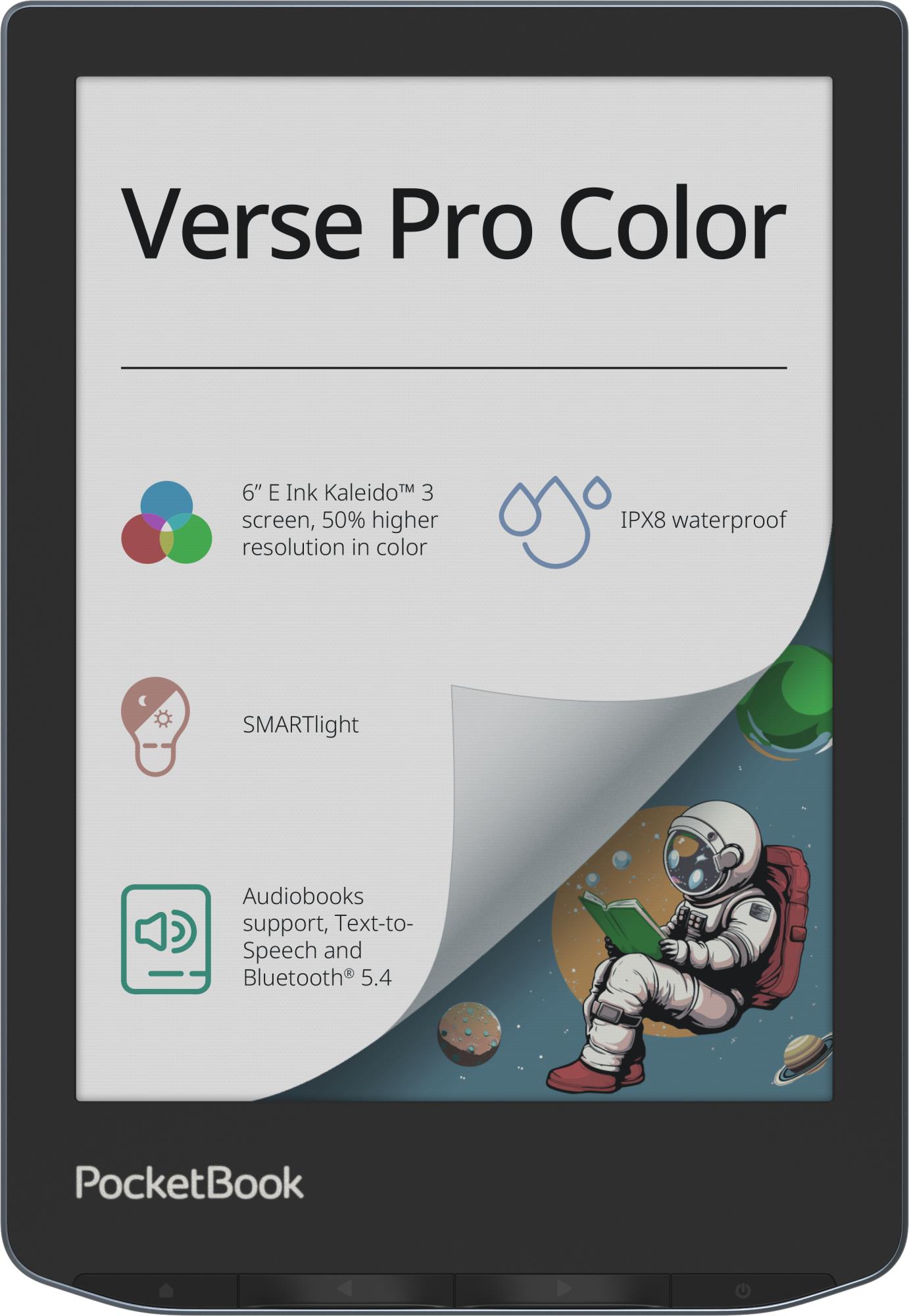 E-Reader POCKETBOOK Verse Pro Color 6" 1072x1448 1xUSB-C Wireless LAN Bluetooth Dark Blue PB634K3-1-WW - Image 5