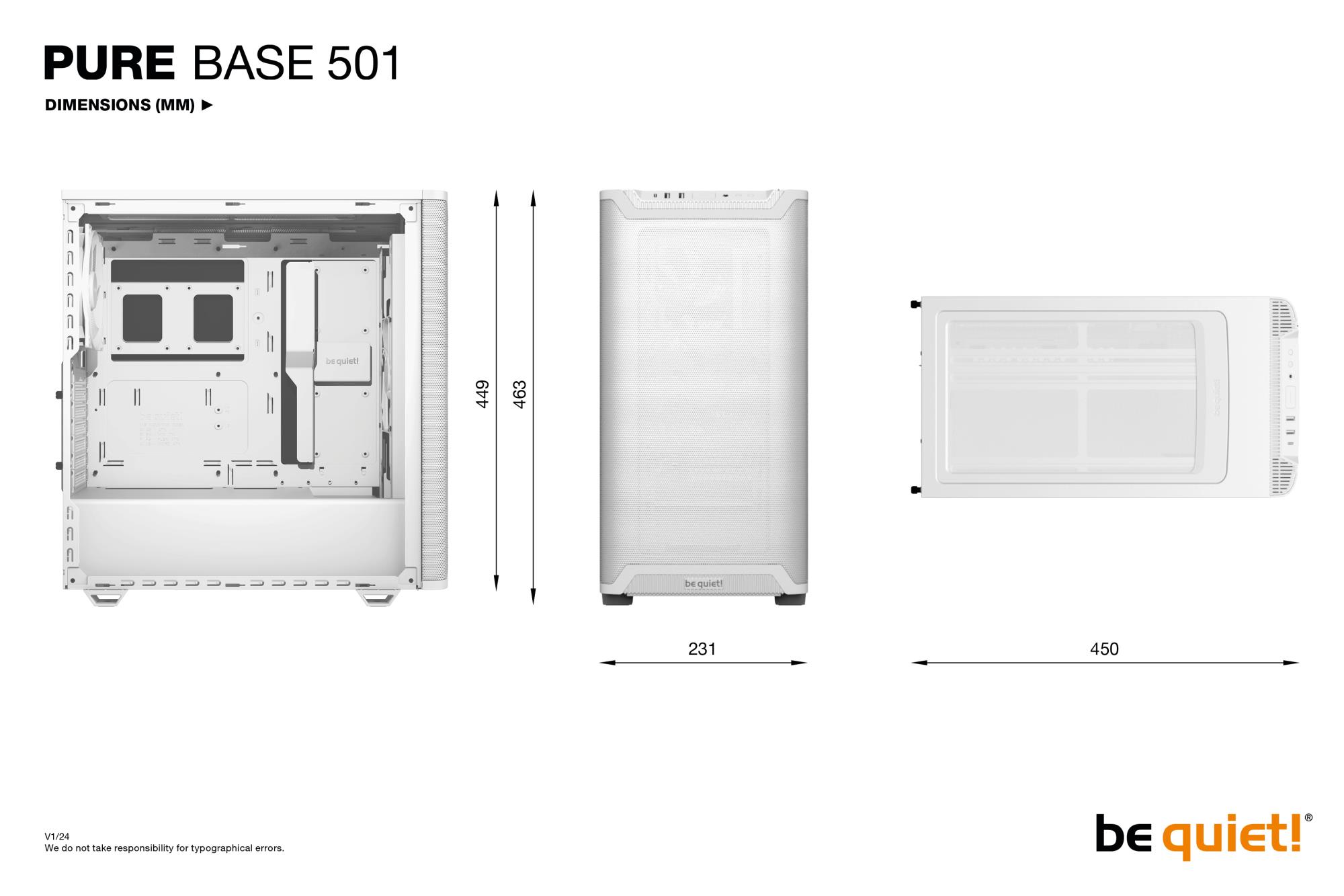 Case BE QUIET BGW75 MidiTower Case product features Transparent panel Not included ATX MicroATX MiniITX Colour White BGW75 - Image 9