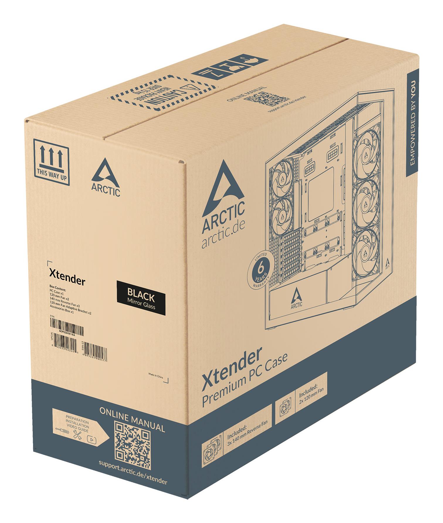 Case ARCTIC EATX Black Midi Tower PC Xtender (Mirror Black) ACPCC00018A - Image 9