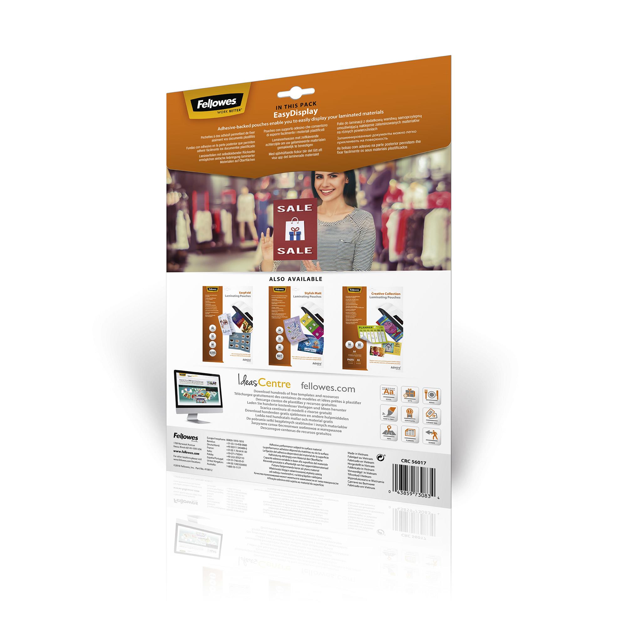 LAMINATOR POUCH EASYDISPLAY/A4 80 25PCS 5601703 FELLOWES - Image 3
