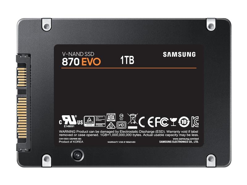 SSD SAMSUNG 870 EVO 1TB SATA SATA 3.0 MLC Write speed 530 MBytes/sec Read speed 560 MBytes/sec 2,5" TBW 600 TB MTBF 1500000 hours MZ-77E1T0B/EU - Image 5