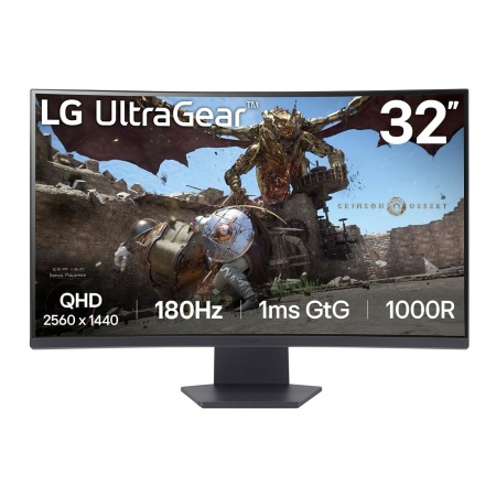 LCD Monitor LG 32GS60QC-B 32" Gaming/Curved Panel VA 2560x1440 16:9 180 Hz Matte 1 ms Tilt 32GS60QC-B