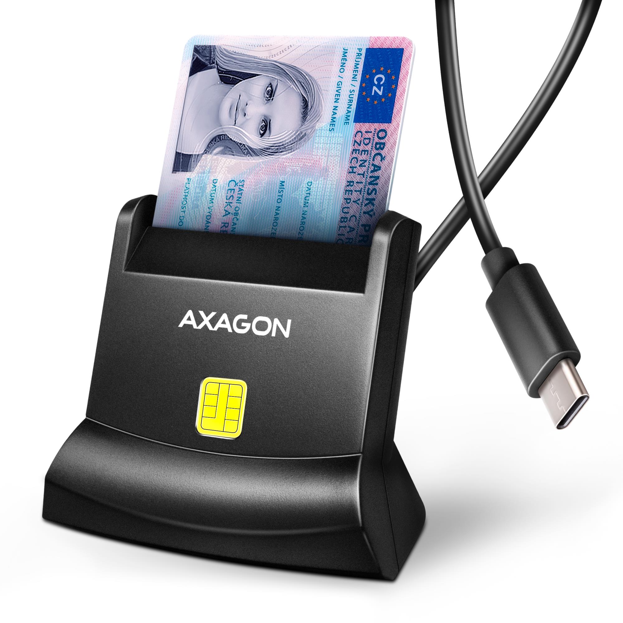 CARD READER STAND SMARTCARD/ID/USB-C 1.2M CRE-SM4NC AXAGON