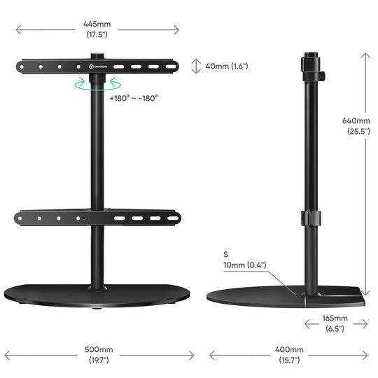 TV SET ACC DESKTOP STAND/32-65" BLACK PT2-B ONKRON - Image 3