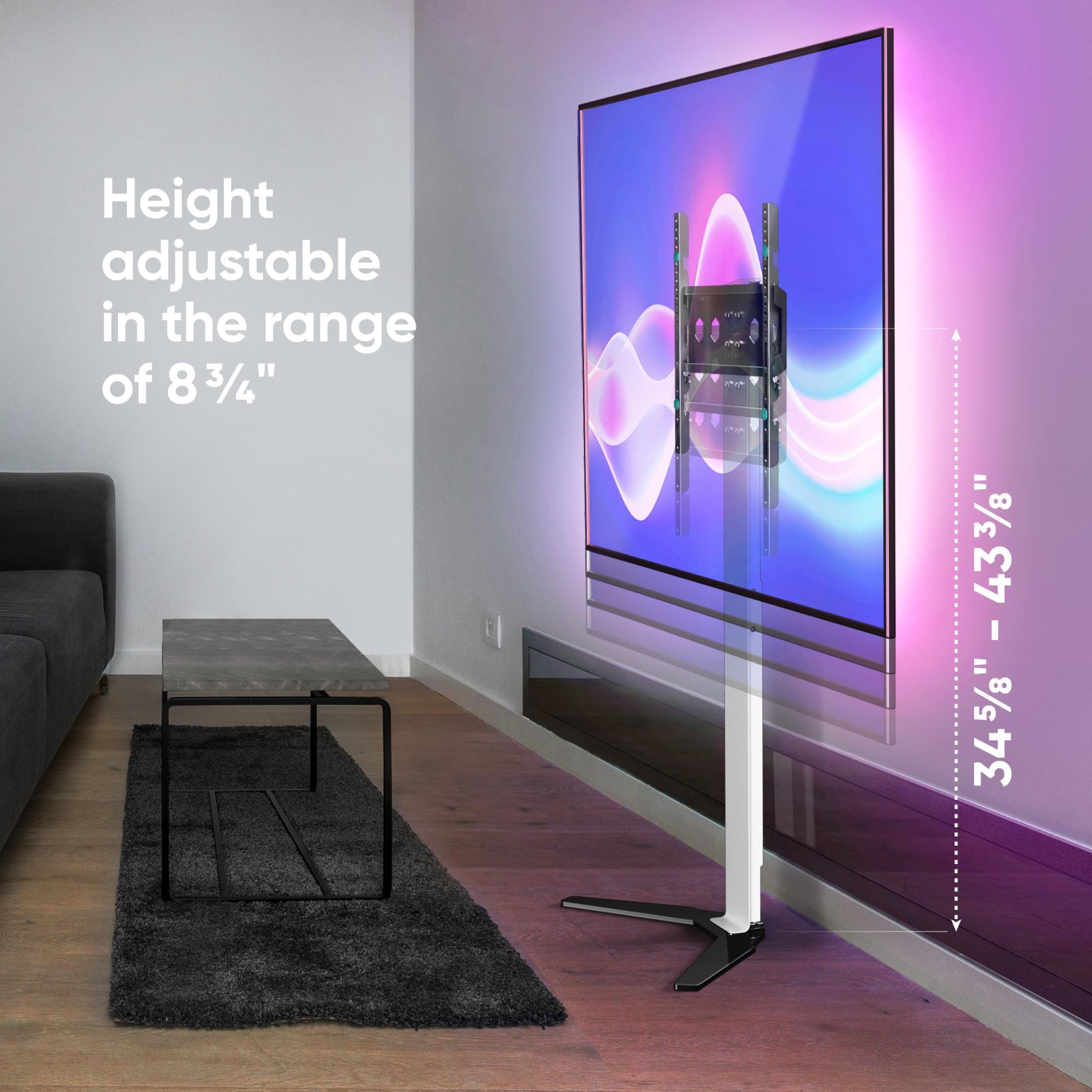 TV SET ACC FLOOR STAND /26-65"/WHITE TS1140-W ONKRON - Image 6