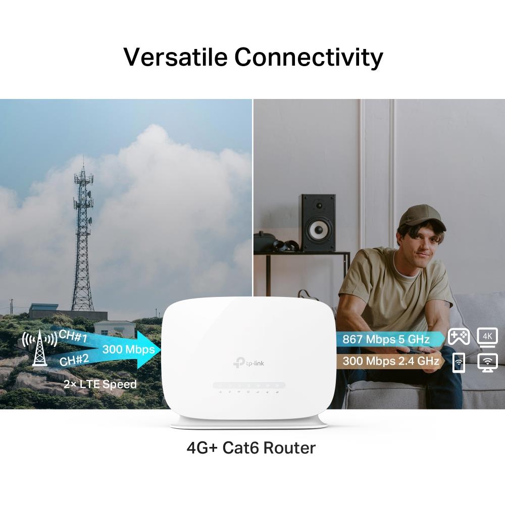 Wireless Router TP-LINK Wireless Router 1200 Mbps IEEE 802.11a IEEE 802.11 b/g IEEE 802.11n IEEE 802.11ac 3x10/100/1000M LAN WAN ports 1 Number of antennas 2 4G ARCHERMR505 - Image 6