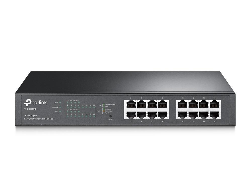 Switch TP-LINK Desktop/pedestal 16x10Base-T / 100Base-TX / 1000Base-T PoE+ ports 8 TL-SG1016PE