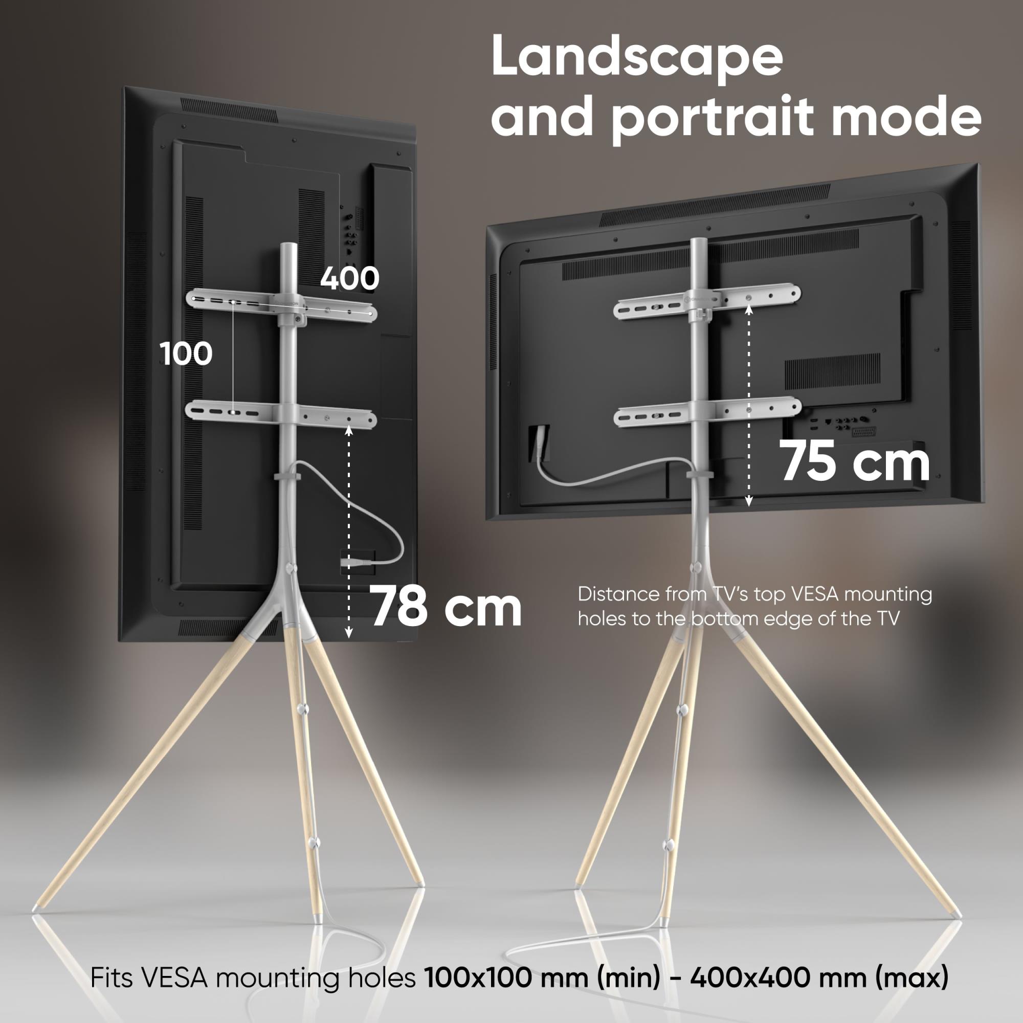 TV SET ACC FLOOR STAND /32-65"/WHITE TS1220-W ONKRON - Image 5