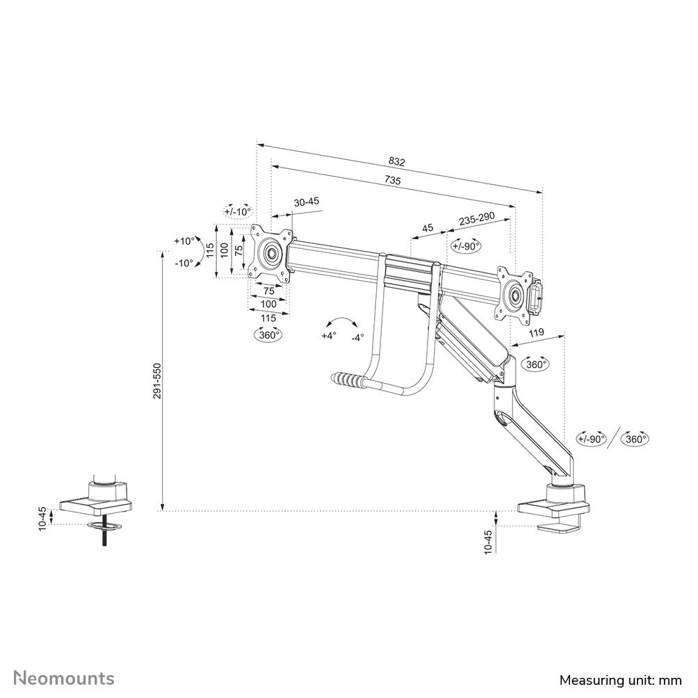 MONITOR ACC DESK MOUNT 17-32"/DS75-450BL2 NEOMOUNTS - Image 20