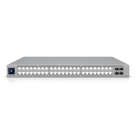 Switch UBIQUITI Ubiquiti UniFi Pro XG 48 PoE Switch type Managed Switch layer L3 Rack mounting Yes Stackable Yes Form factor 1U 48xRJ-45 ports RJ-45 Ports Type 10G Ethernet (100/1000/10000) 16x2.5G Ethernet (copper) ports quantity 32x10G Ethernet (copper) ports quantity 4xSFP28 ports quantity 10G support Yes Power over Ethernet (PoE) Yes Total Power over Ethernet (PoE) budget 1080 W USW-PRO-XG-48-POE