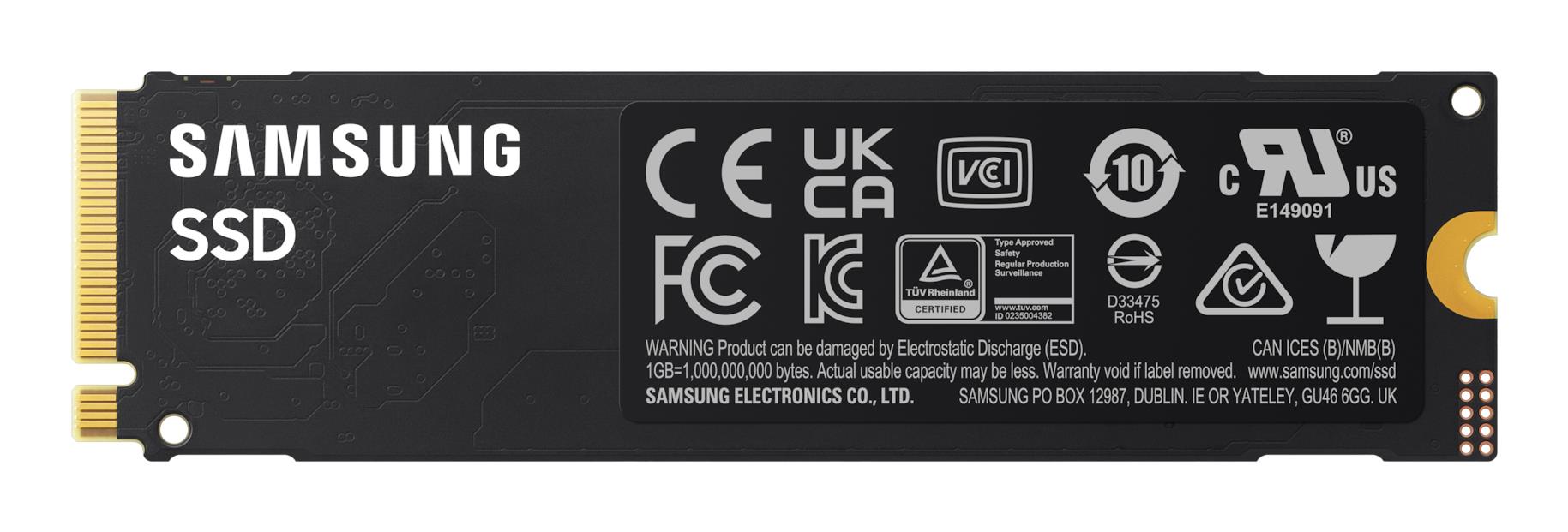 SSD SAMSUNG 1 TB M.2 PCI Express 4.0 NVMe Yes Write speed 6450 MB/s Read speed 7150 MB/s MTBF 1500000 h Box MZ-V9V1T0BW - Image 2