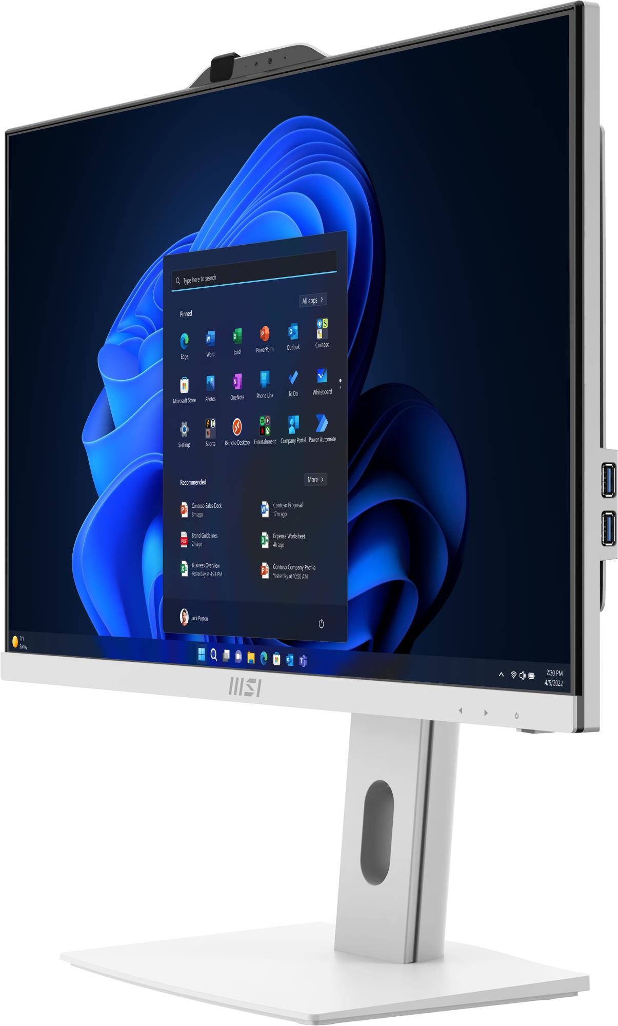 Monoblock PC MSI PRO CPU Intel Intel® CoreT i5 i5-14400 RAM 16 GB DDR5-SDRAM Screen 23.8 " 1920 x 1080 pixels Storage 512 GB SSDs 512 GB Not available On-board graphics Yes Intel UHD Graphics 730 White OS Windows 11 Pro PROAP242P14M-691EU - Image 21