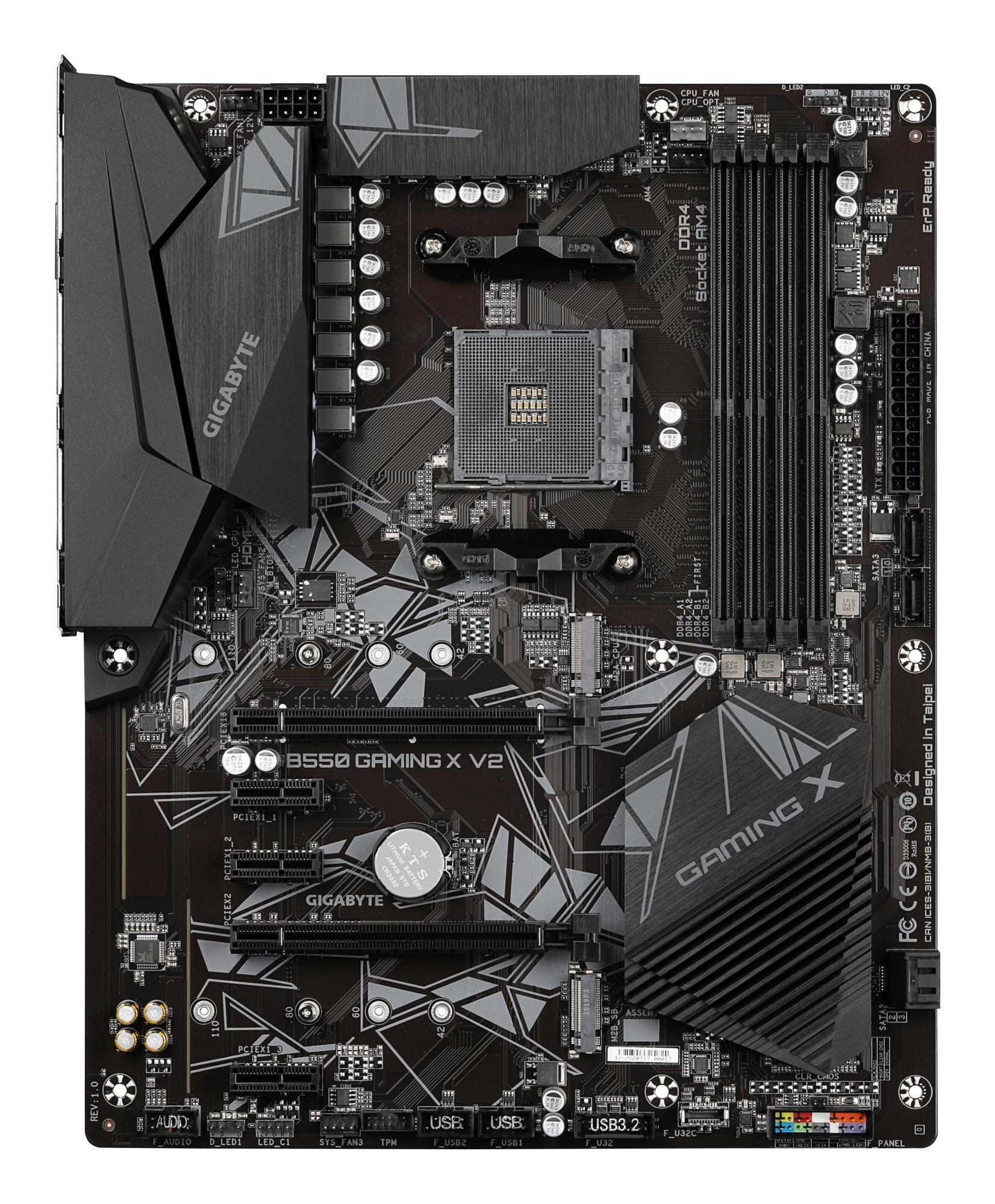 Mainboard GIGABYTE AMD B550 Socket AM4 ATX RAM DDR4-SDRAM 4xSlots 2xNumber of M.2 (M) slots B550 GAMING X V2 (rev. 1.3) B550GAMINGXV21.3 - Image 2