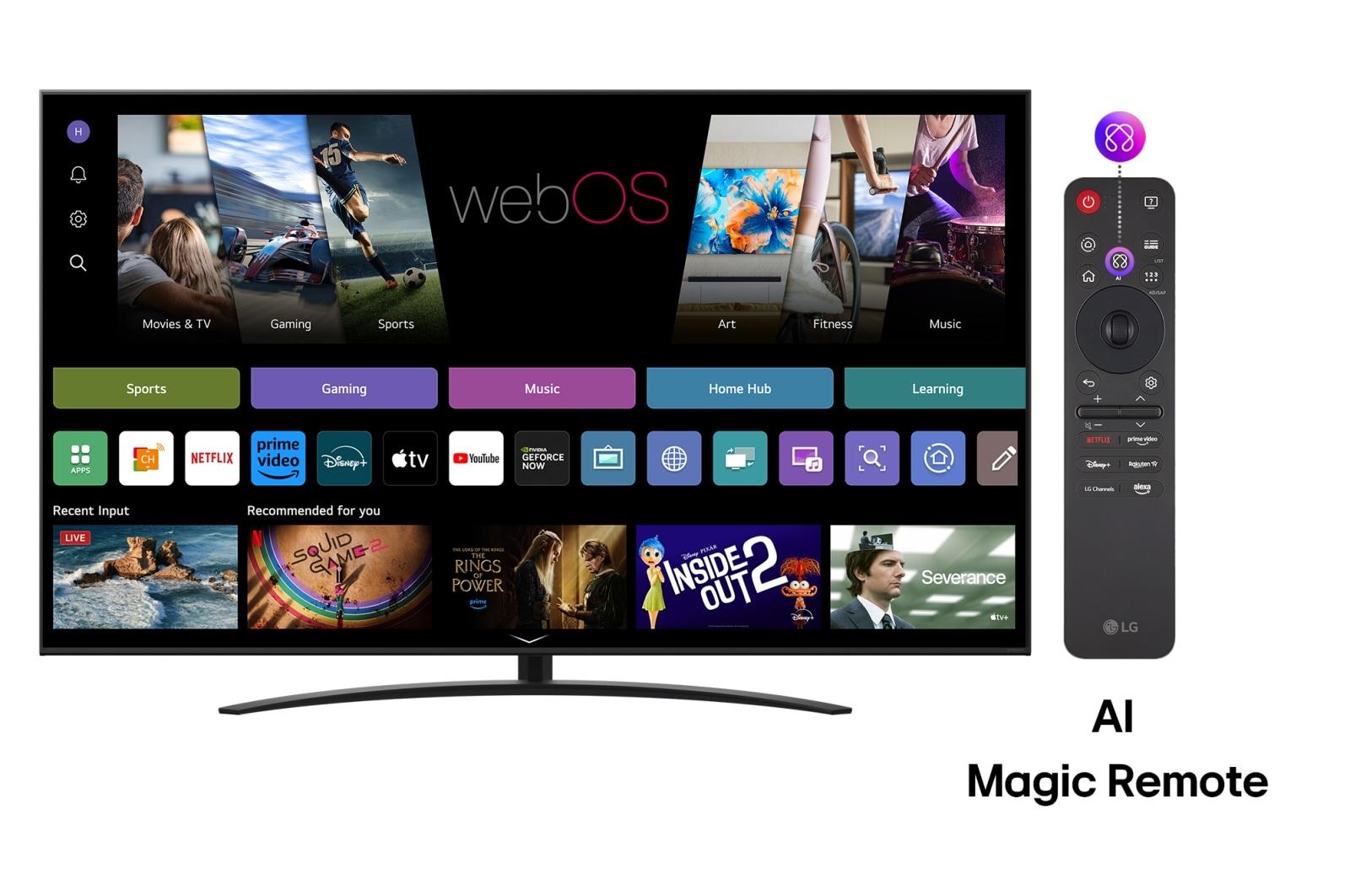 TV Set LG 75" 4K/Smart 3840x2160 Wireless LAN Bluetooth webOS Black 75NANO81A3A - Image 2