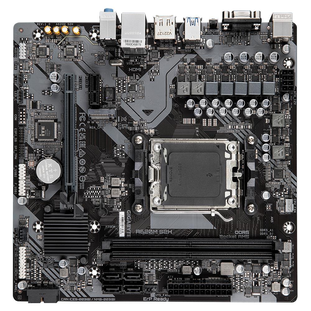 Mainboard GIGABYTE AMD A620 Socket AM5 micro ATX RAM DDR5-SDRAM 2xSlots 1xPCI Express x1 slots 1xPCI Express x16 slots 1xNumber of M.2 (M) slots A620MS2H2.2 - Image 4