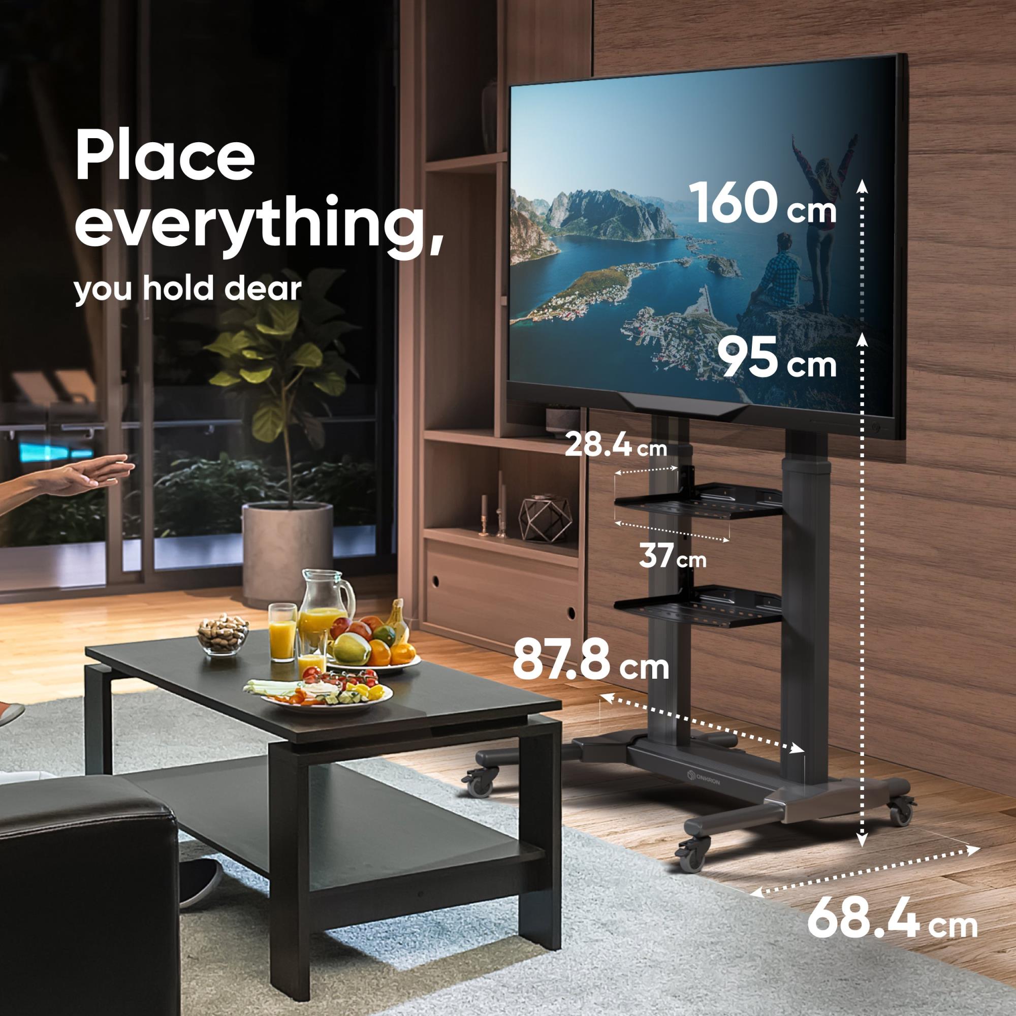 TV SET ACC MOBILE STAND/40-80"/BLACK TS2771-B ONKRON - Image 2
