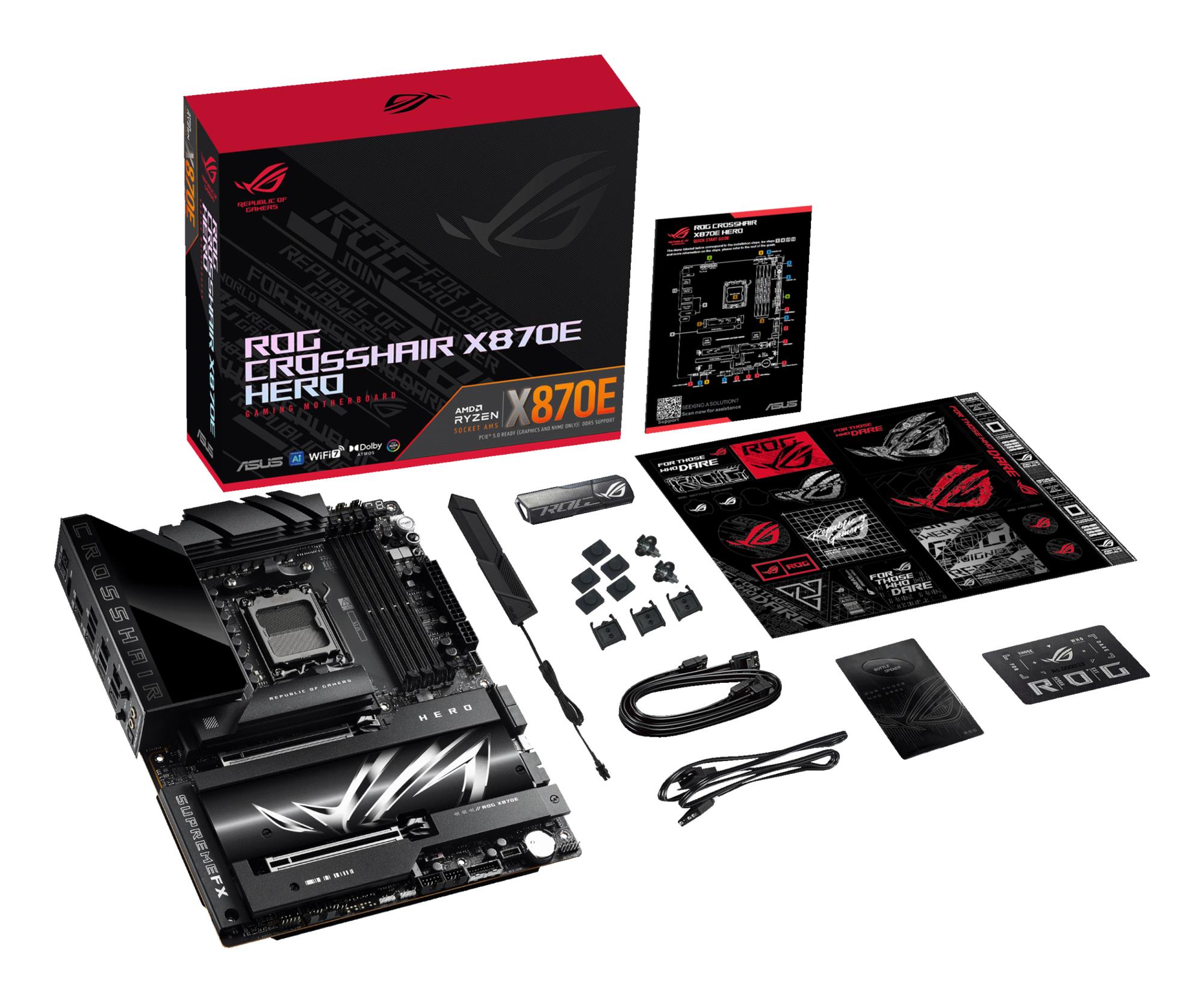 Mainboard ASUS AMD X870E SAM5 ATX Memory DDR5 Memory slots 4 2xPCI-Express 4.0 16x 2xPCI-Express 5.0 16x 4xM.2 1xHDMI 1xAudio-In 1xAudio-Out 6xUSB 3.2 2xUSB-C 2xUSB4 1xOptical S/PDIF 1xRJ45 ROGCROSSHAIRX870EHERO - Image 13