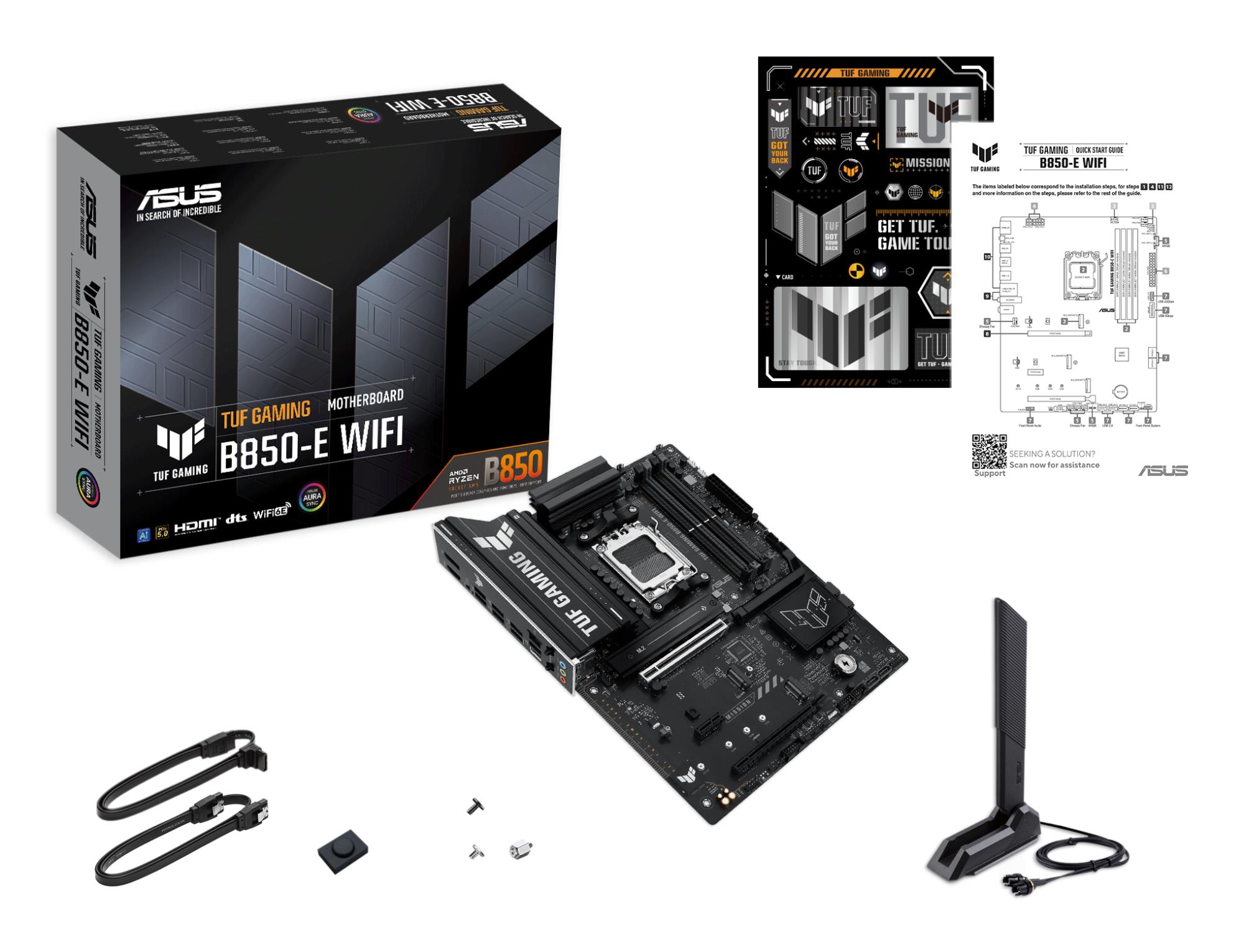 Mainboard ASUS AMD B850 SAM5 ATX Memory DDR5 Memory slots 4 1xPCI-Express 4.0 1x 1xPCI-Express 4.0 16x 1xPCI-Express 5.0 16x 3xM.2 1xHDMI 1xDisplayPort 3xUSB 2.0 4xUSB 3.2 1xUSB-C 1xRJ45 3xAudio port TUFGAMINGB850-EWIFI - Image 4