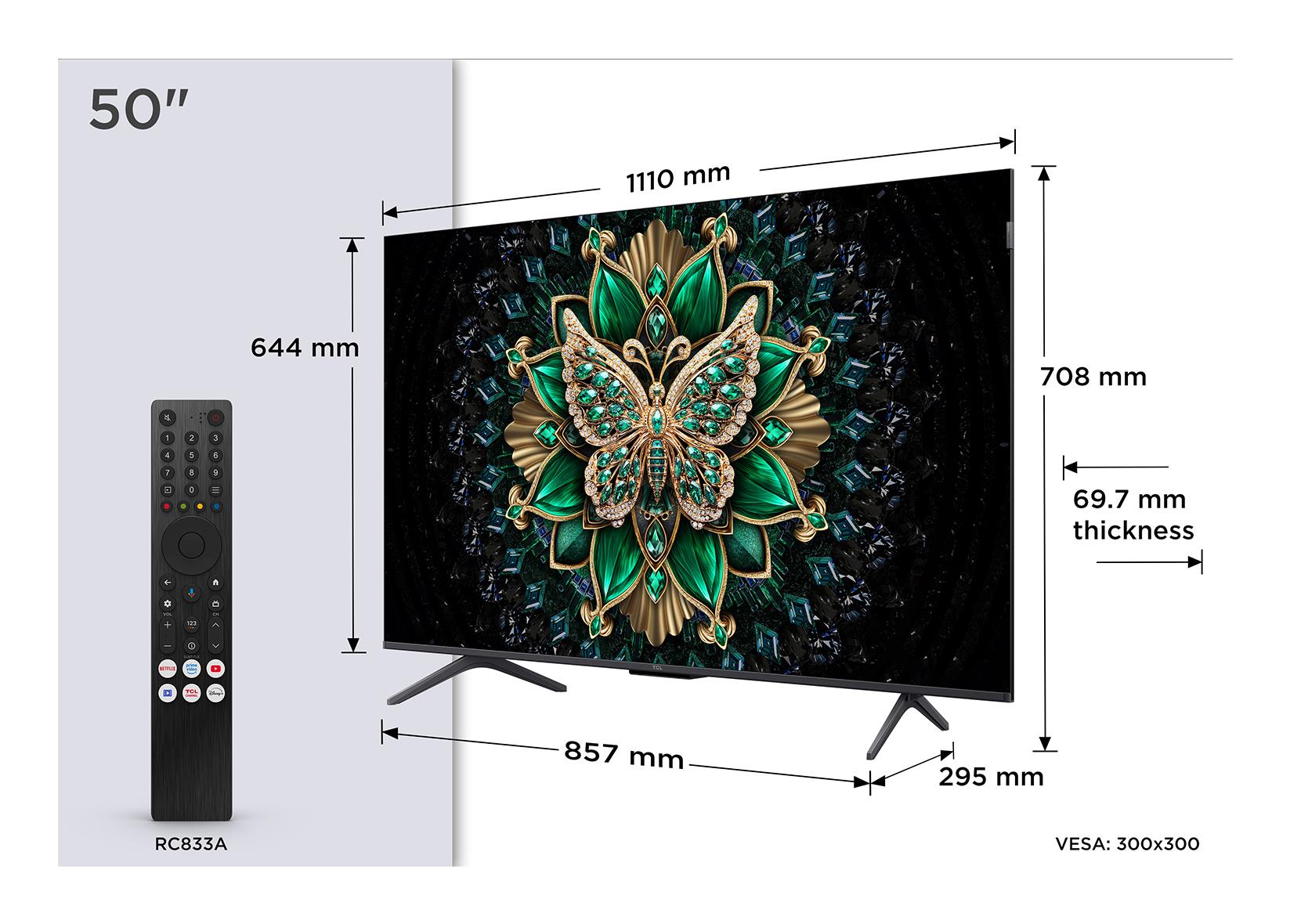 TV Set TCL 50 " 4K Ultra HD 3840 x 2160 pixels Flat 16:9 QD-Mini LED 50C69K - Image 3