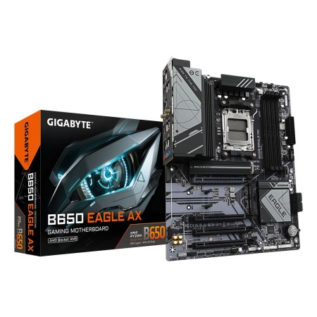 Mainboard GIGABYTE AMD B650 Socket AM5 ATX RAM DDR5-SDRAM 4xSlots Wi-Fi Yes Bluetooth Yes 3xNumber of M.2 (M) slots B650EAGLEAX1.2