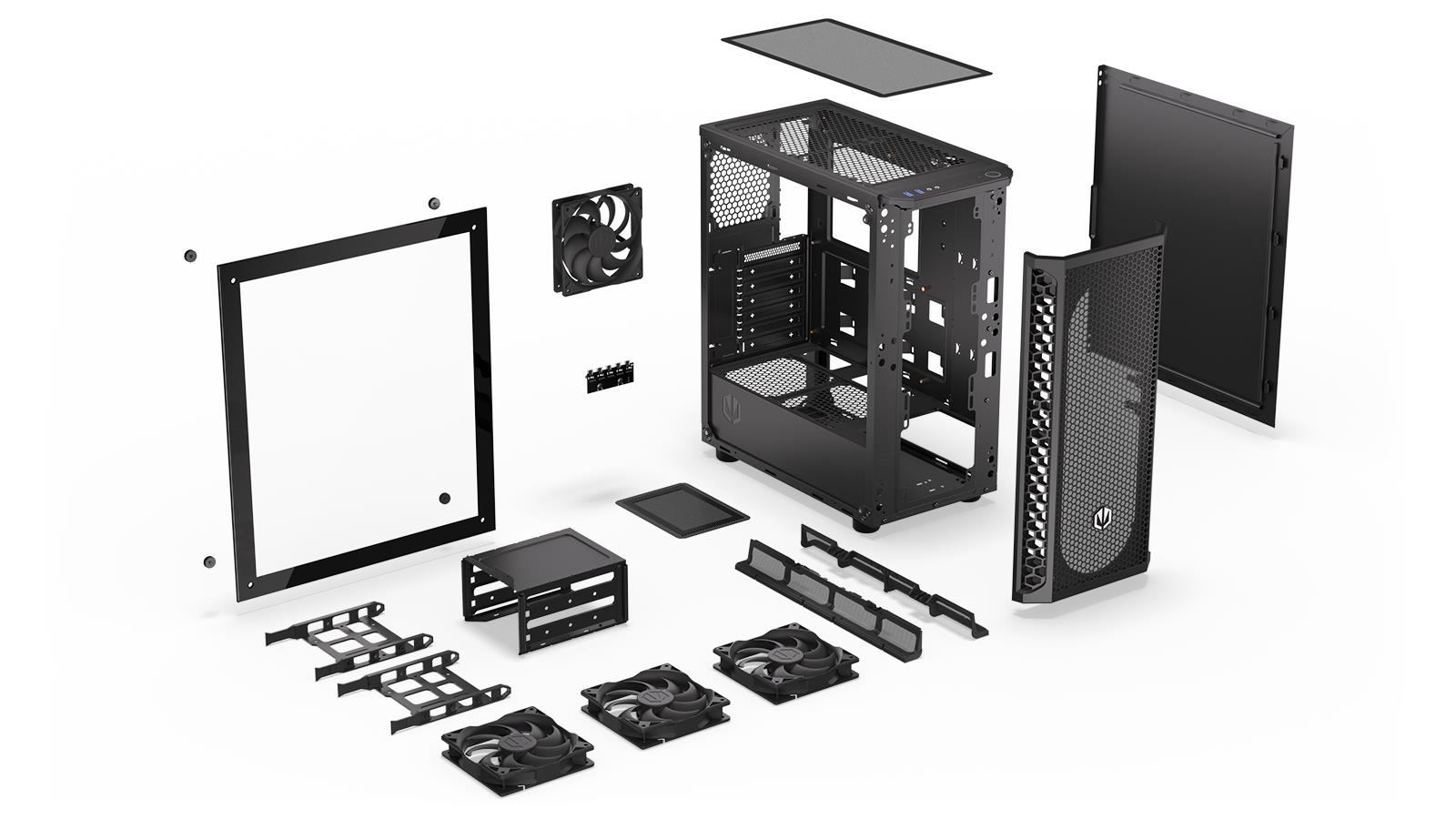 Case ENDORFY Signum 300 Air MidiTower Case product features Transparent panel Not included ATX MicroATX MiniITX Colour Black EY2A005 - Image 30