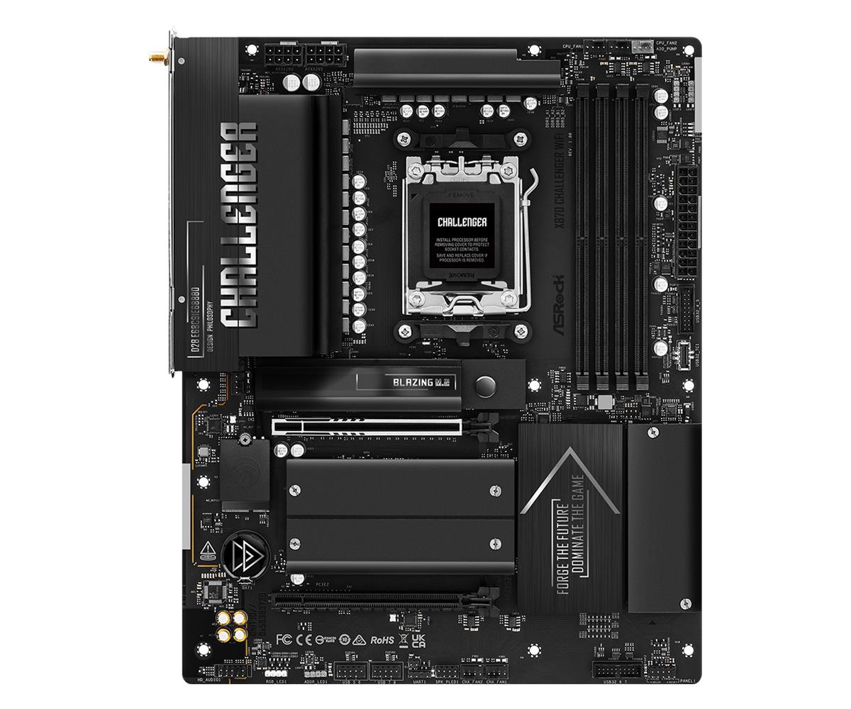 Mainboard ASROCK AMD X870 Socket AM5 ATX RAM DDR5-SDRAM 4xSlots Wi-Fi Yes Bluetooth Yes 1xNumber of M.2 (M) slots X870CHALLENGERWIFI - Image 2