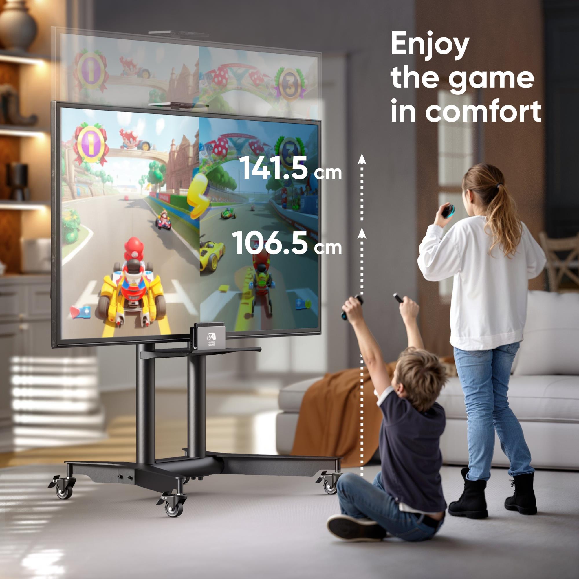 TV SET ACC MOBILE STAND/32-75"/BLACK TS1571-B ONKRON - Image 4