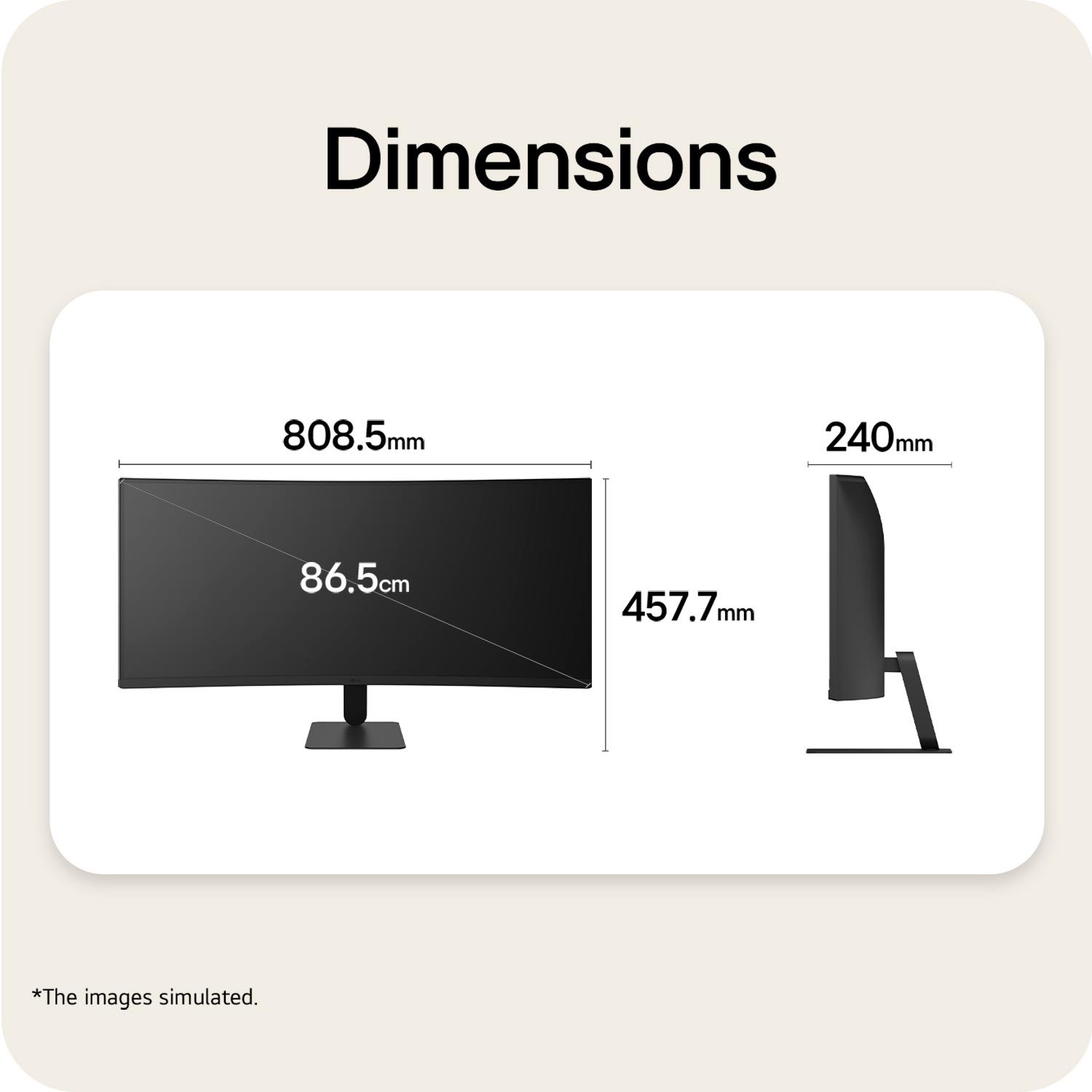 LCD Monitor LG 34 " 3440 x 1440 pixels UltraWide Quad HD Native aspect ratio 21:9 LCD Curved 34U601B-B - Image 14