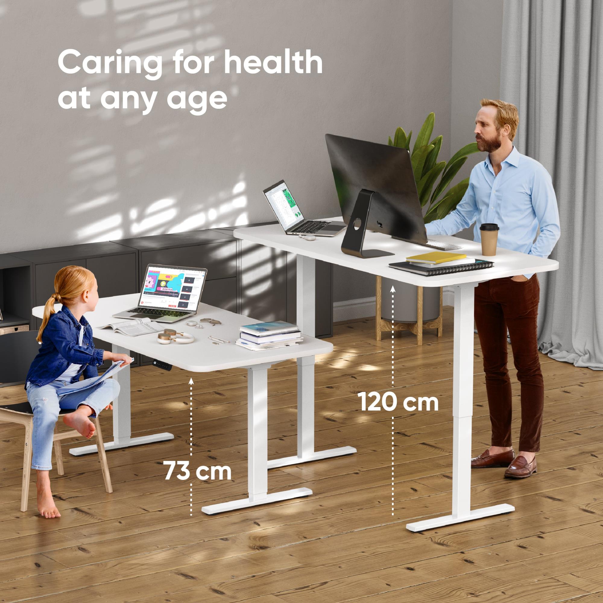 DESK FRAME MOTORISED/WHITE CDF222E-W ONKRON - Image 2