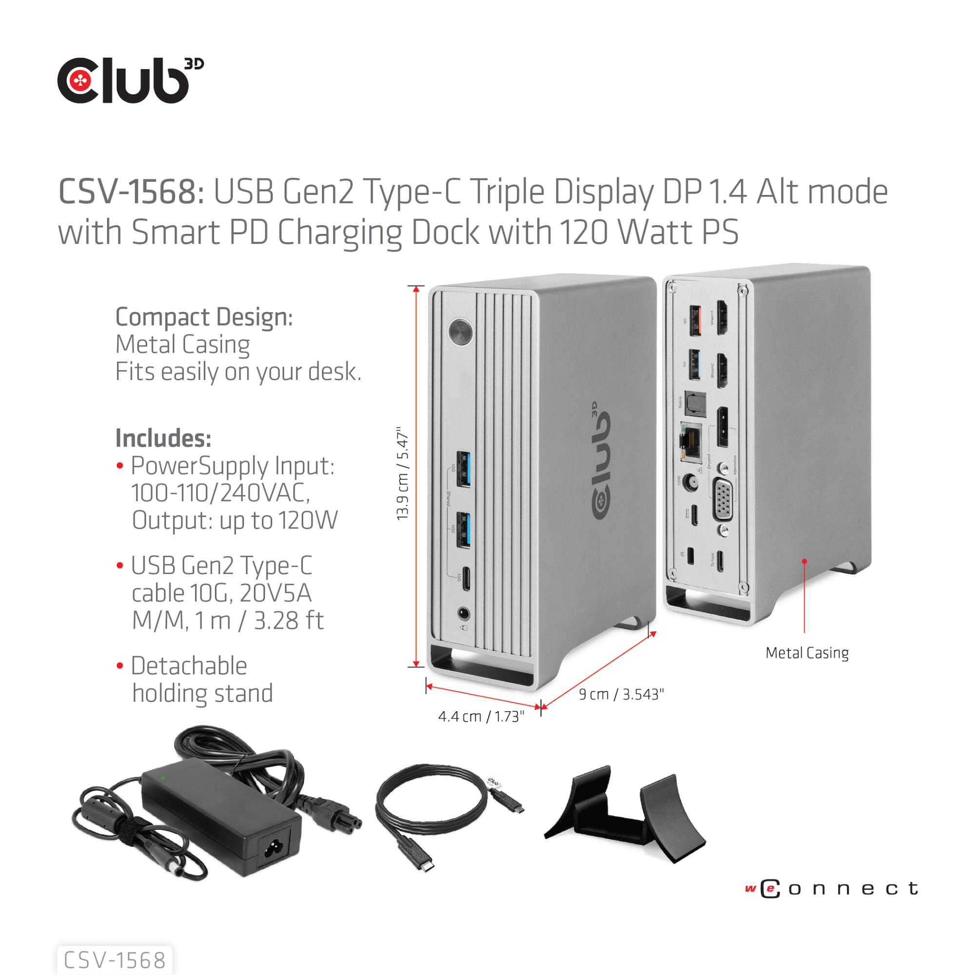 NB ACC DOCKING STATION/USB-C 120W CSV-1568 CLUB3D - Image 7