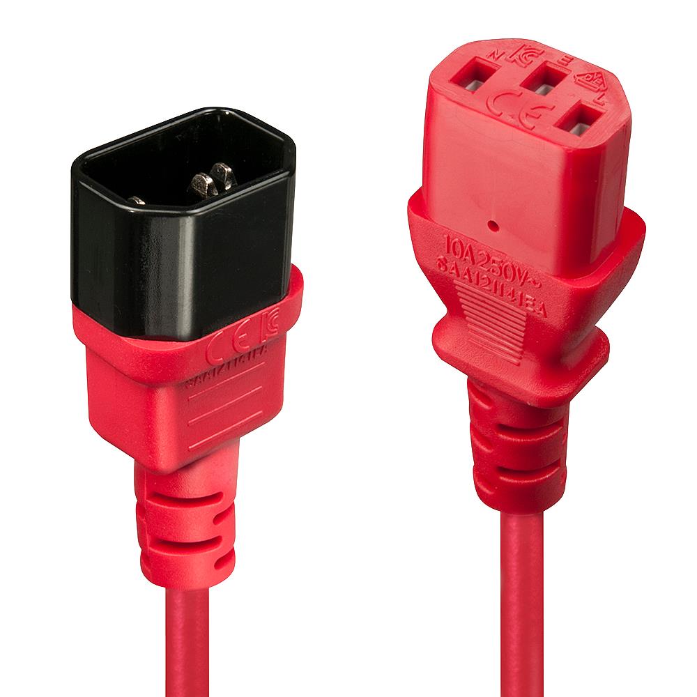 CABLE POWER IEC EXTENSION 2M/RED 30478 LINDY - Image 3
