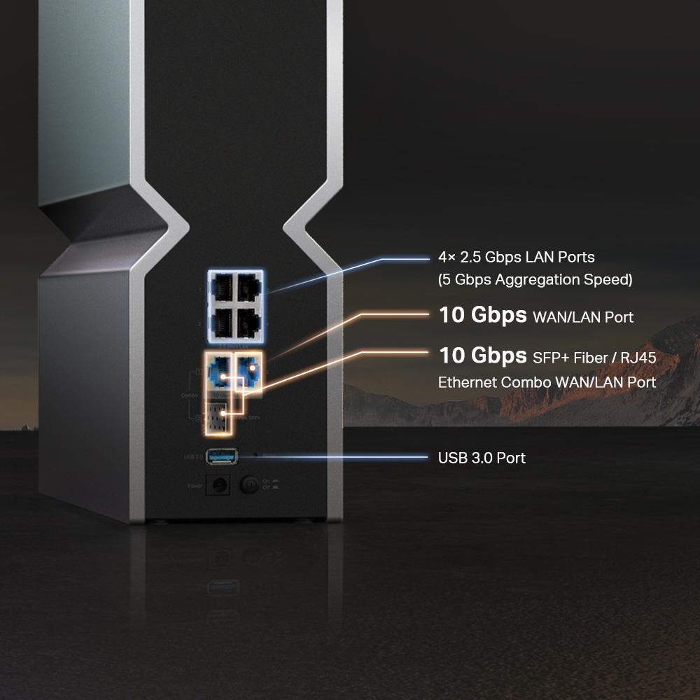 Wireless Router TP-LINK Wireless Router 19000 Mbps Mesh Wi-Fi 7 USB 3.0 4x2.5GbE 2x10GbE LAN WAN ports 2 Number of antennas 8 ARCHERBE800 - Image 10