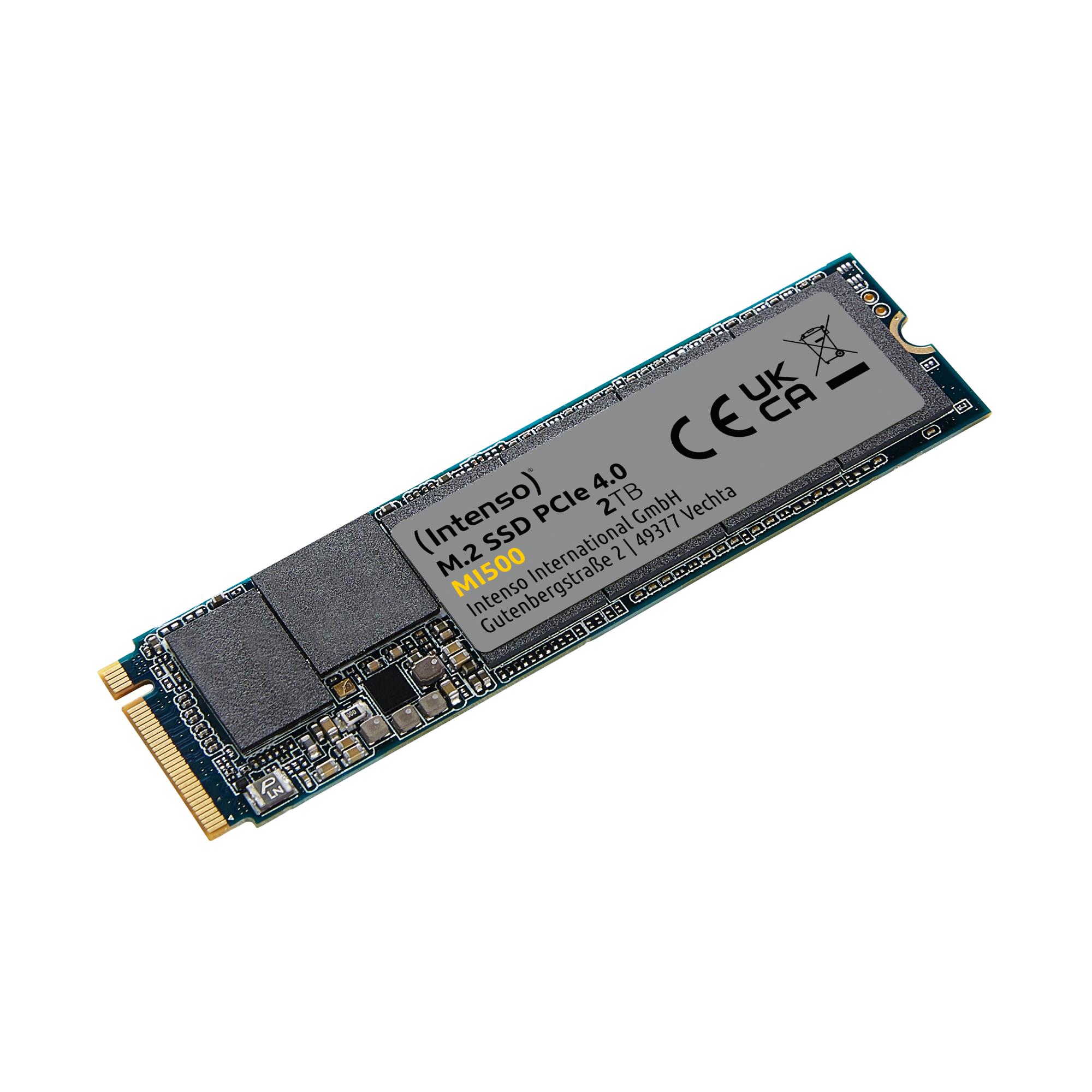 SSD INTENSO MI500 2TB M.2 NVMe 3D NAND Write speed 4500 MBytes/sec Read speed 5300 MBytes/sec 4mm TBW 1200 TB MTBF 1500000 hours 3836470 - Image 3