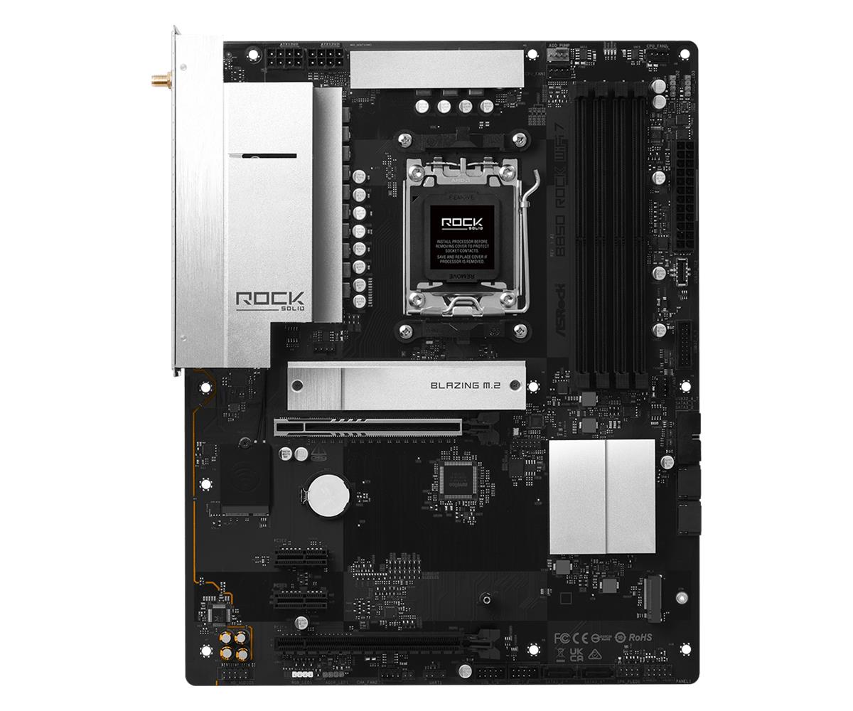 Mainboard ASROCK AMD B850 Socket AM5 ATX RAM DDR5-SDRAM 4xSlots Wi-Fi Yes Bluetooth Yes B850ROCKWIFI7 - Image 2