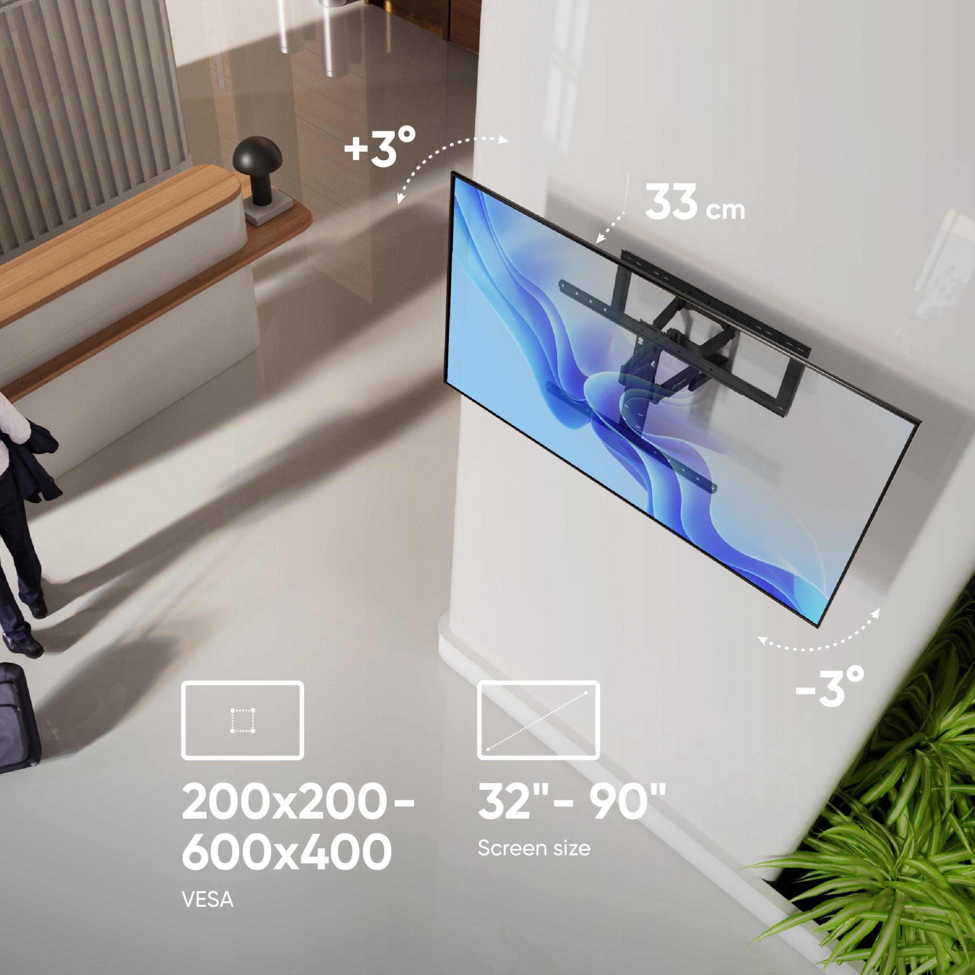 TV SET ACC WALL MOUNT /32-90"/BLACK SM6-B ONKRON - Image 5