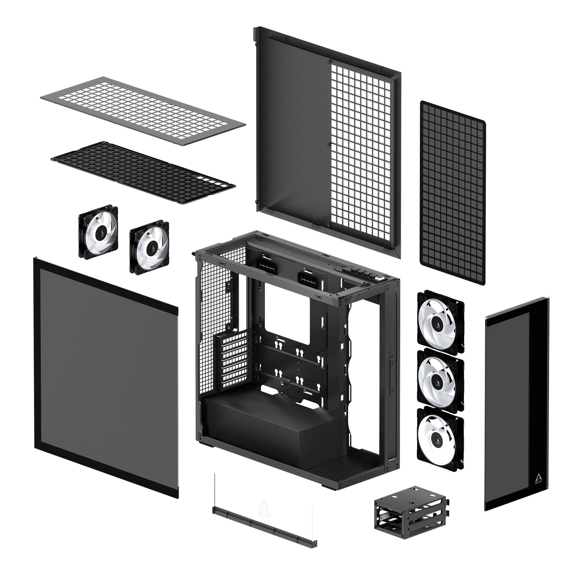 Case ARCTIC EATX Black Midi Tower PC ACPCC00015A - Image 13