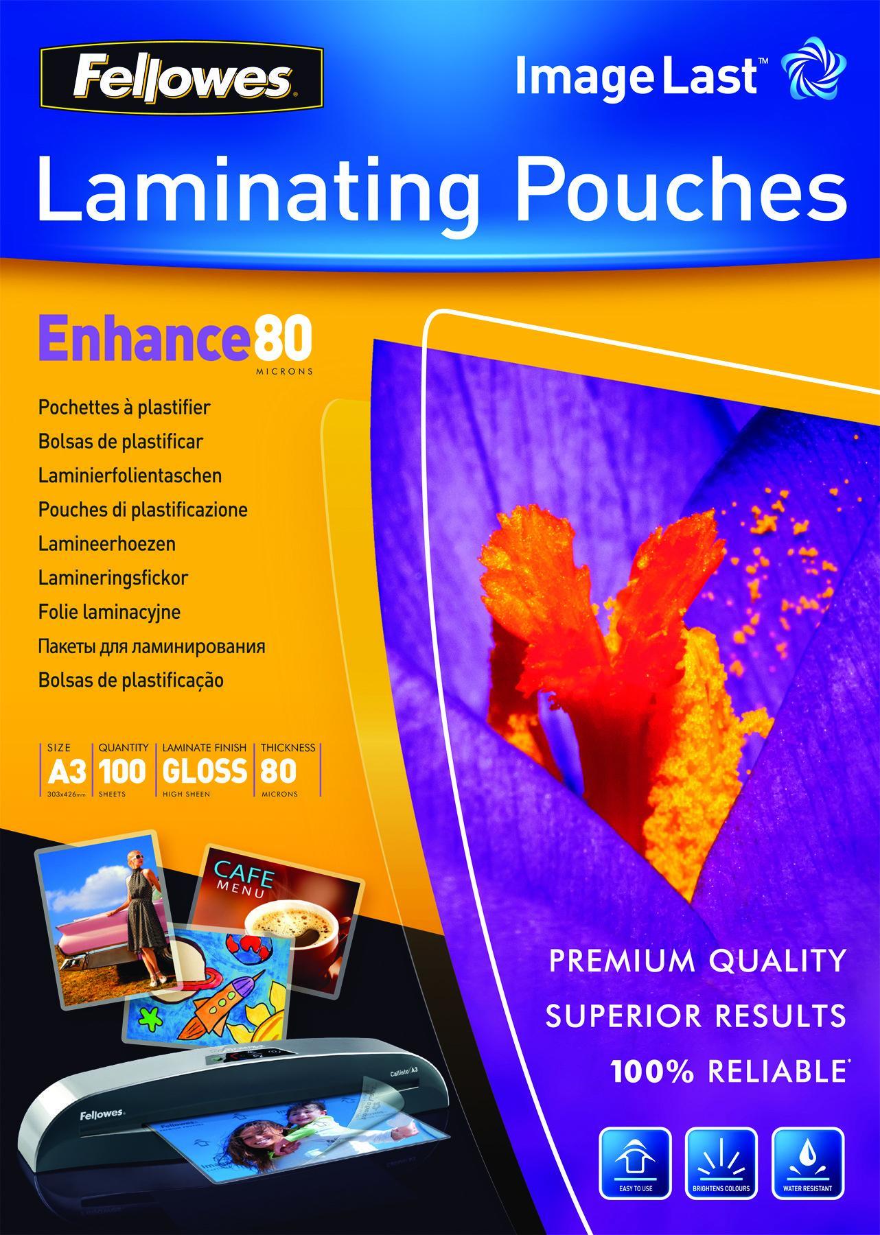 LAMINATOR POUCH IMAGELAST/A3 80 100PCS 5306207 FELLOWES - Image 2