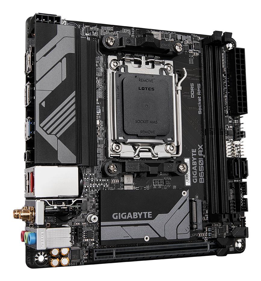 Mainboard GIGABYTE AMD B650 Socket AM5 mini ITX RAM DDR5-SDRAM 2xSlots Wi-Fi Yes Bluetooth Yes 1xNumber of M.2 (M) slots B650IAX1.2 - Image 3