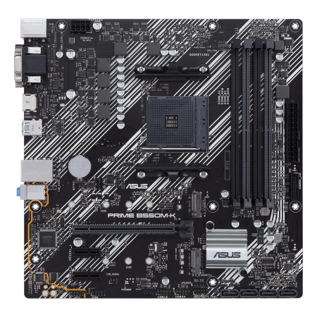 Mainboard ASUS AMD B550 SAM4 MicroATX 2xPCI-Express 3.0 1x 2xM.2 1xPCI-Express 4.0 16x Memory DDR4 Memory slots 4 1x15pin D-sub 1xDVI 1xHDMI 6xUSB 3.2 1xPS/2 1xRJ45 3xAudio port PRIMEB550M-K