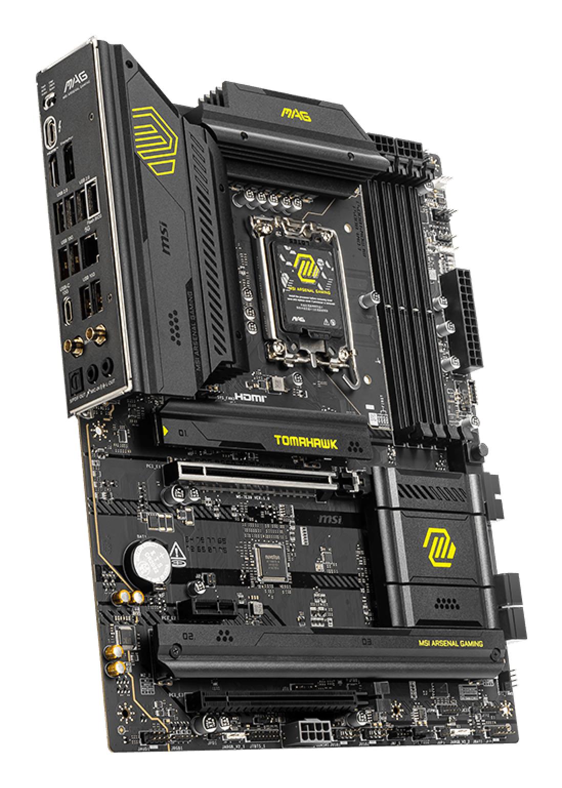 Mainboard MSI Intel B860 Express LGA1851 ATX Memory DDR5 Memory slots 4 1xPCI-Express 4.0 1x 1xPCI-Express 4.0 4x 1xPCI-Express 5.0 16x 3xM.2 1xHDMI 1xDisplayPort 8xUSB 2.0 6xUSB 3.2 3xUSB-C 1xOptical S/PDIF 1xRJ45 3xAudio port 1xThunderbolt MAGB860TOMAHAWKWIFI - Image 3