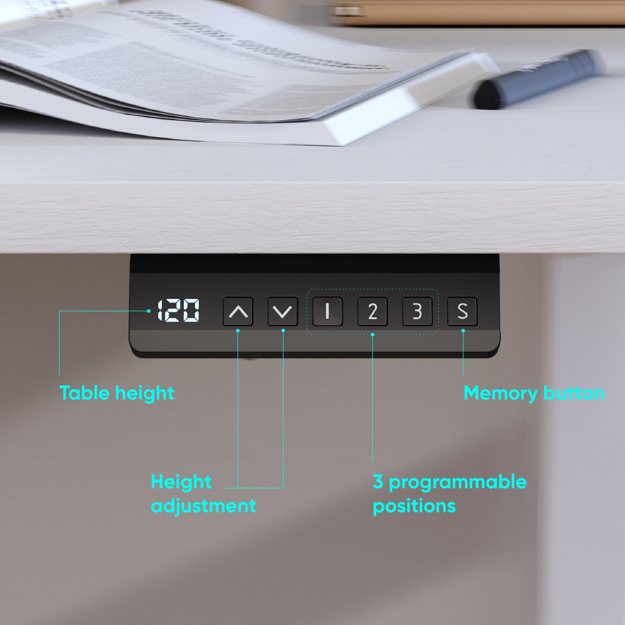 DESK FRAME MOTORISED/WHITE CDF222E-W ONKRON - Image 3