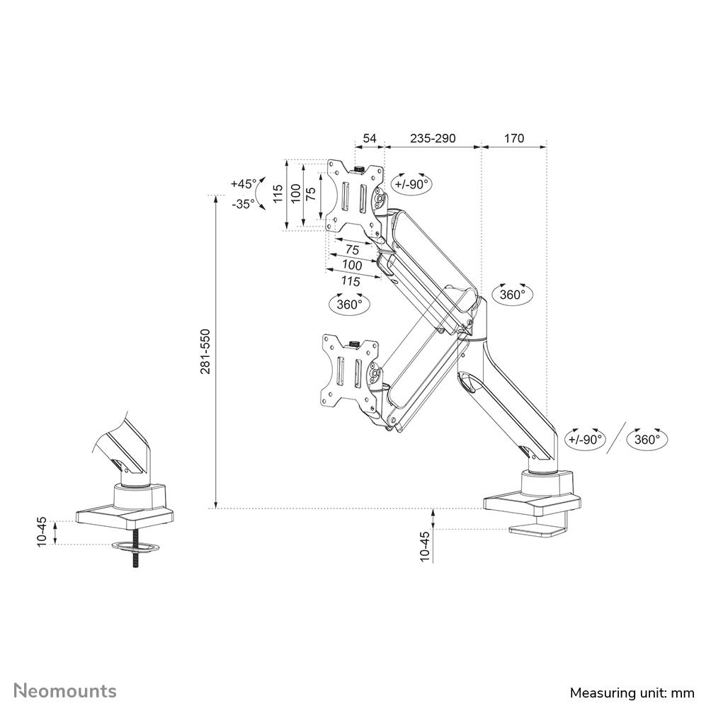 MONITOR ACC DESK MOUNT 17-42"/DS70-450WH1 NEOMOUNTS - Image 20