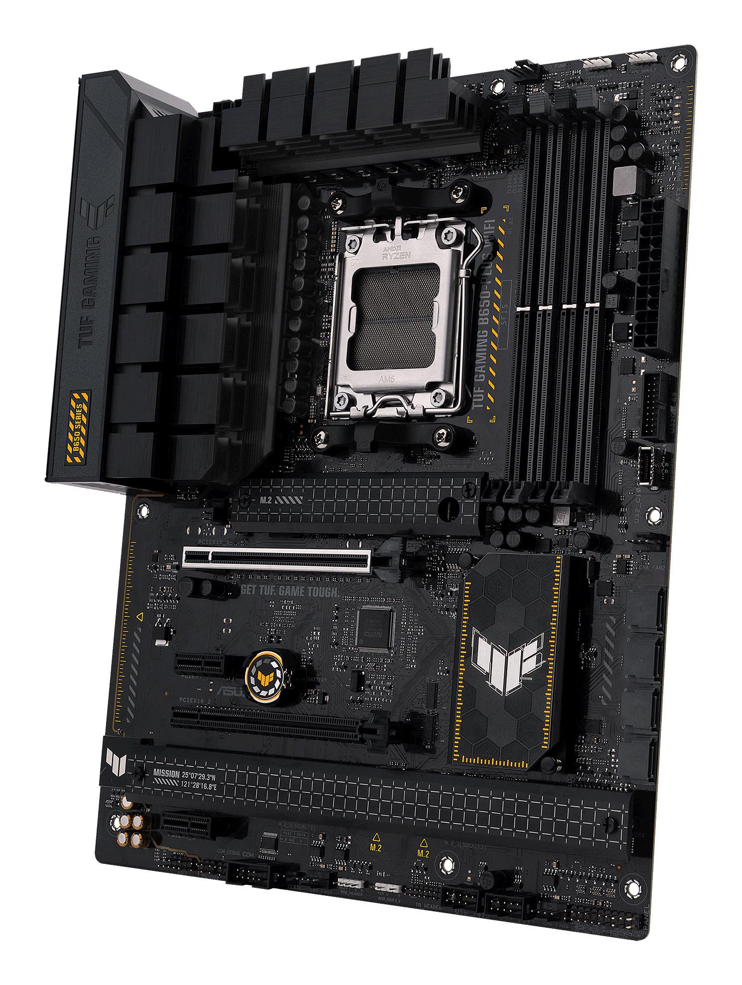 Mainboard ASUS AMD B650 SAM5 ATX Memory DDR5 Memory slots 4 2xPCI-Express 4.0 1x 2xPCI-Express 4.0 16x 3xM.2 1xHDMI 1xDisplayPort 4xUSB 2.0 2xUSB 3.2 2xUSB-C 1xRJ45 5xAudio port TUFGAMINGB650-PLUSWIFI - Image 5
