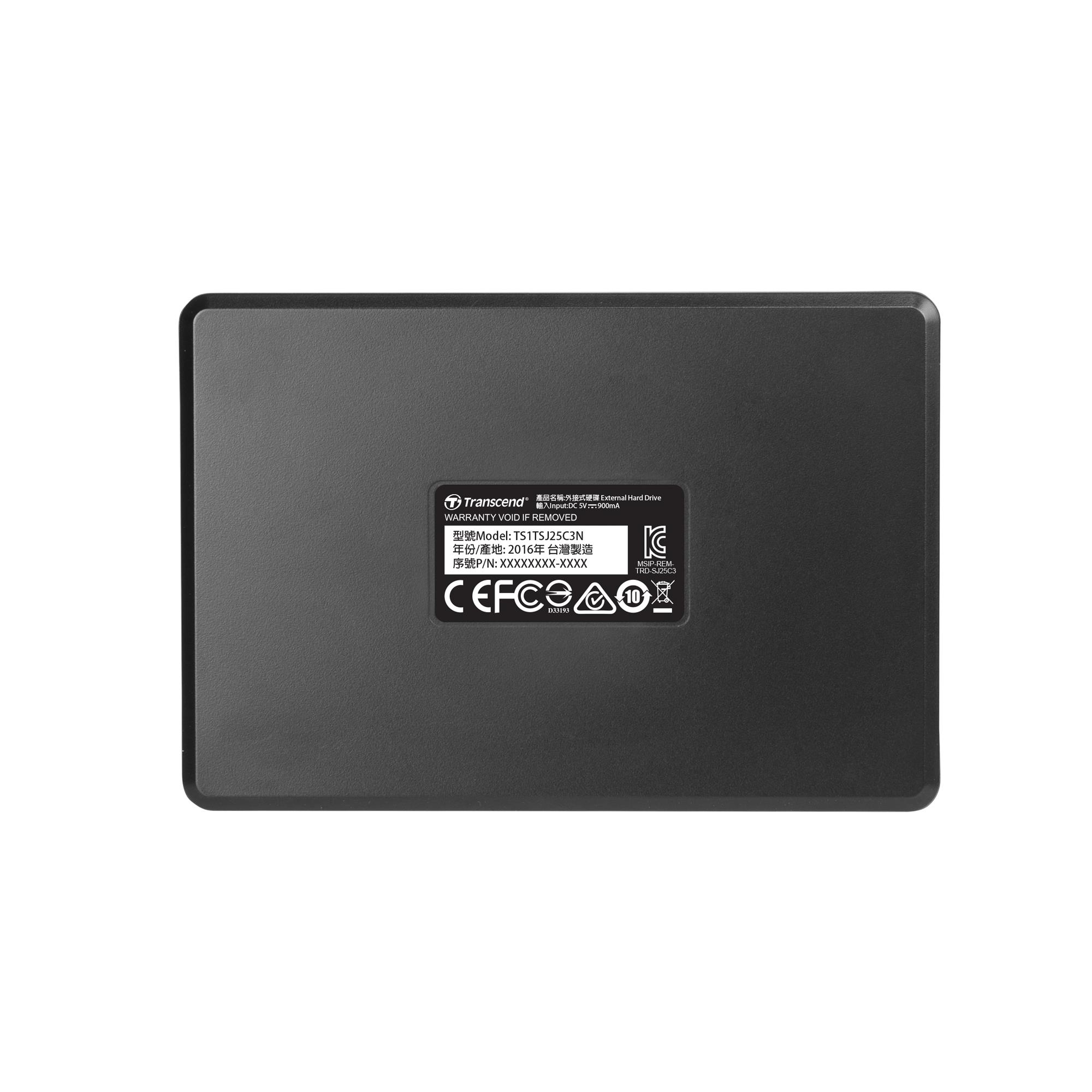 External HDD TRANSCEND StoreJet 1TB USB 3.1 Colour Iron Grey TS1TSJ25C3N - Image 5